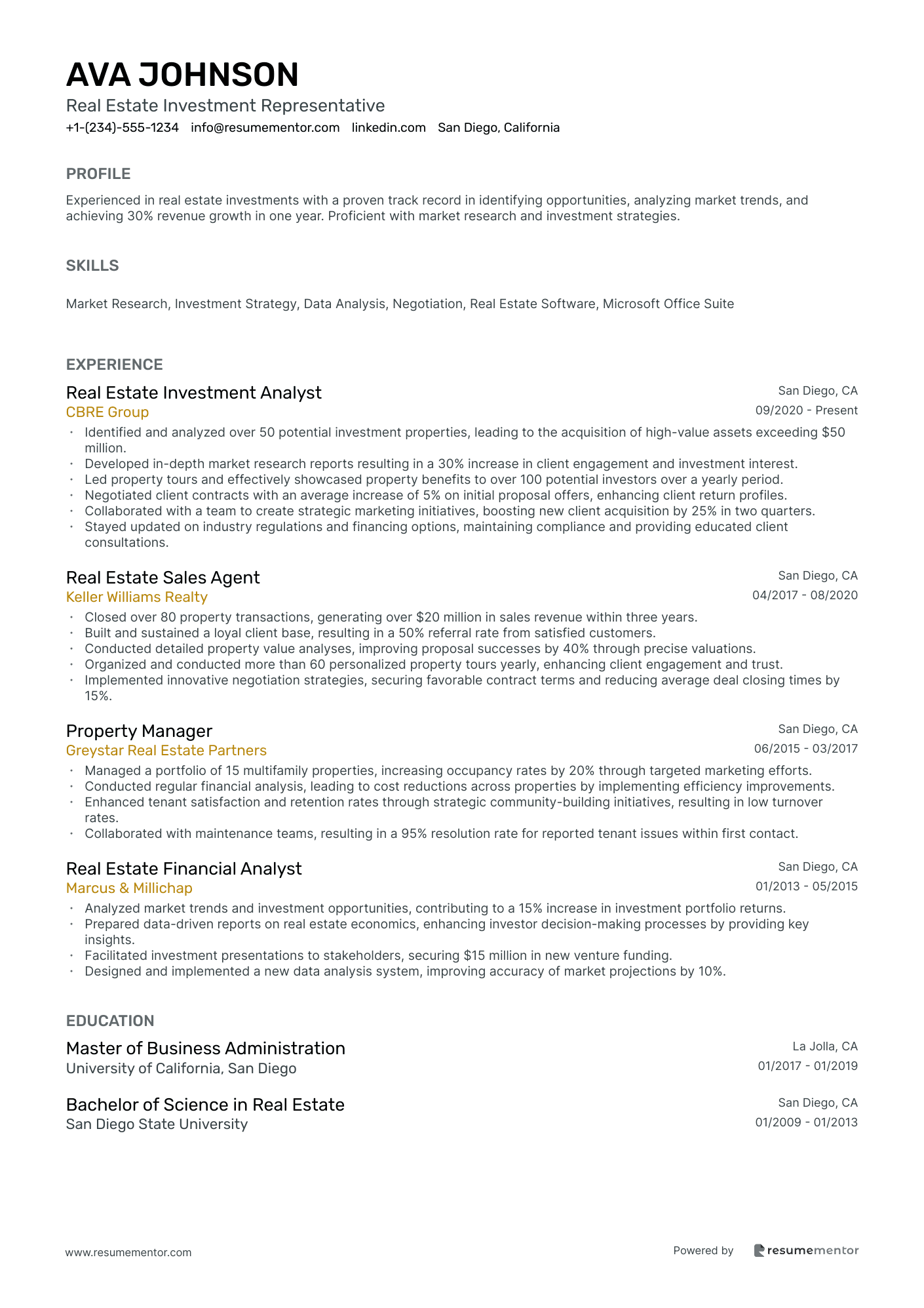 Real Estate Investment Representative