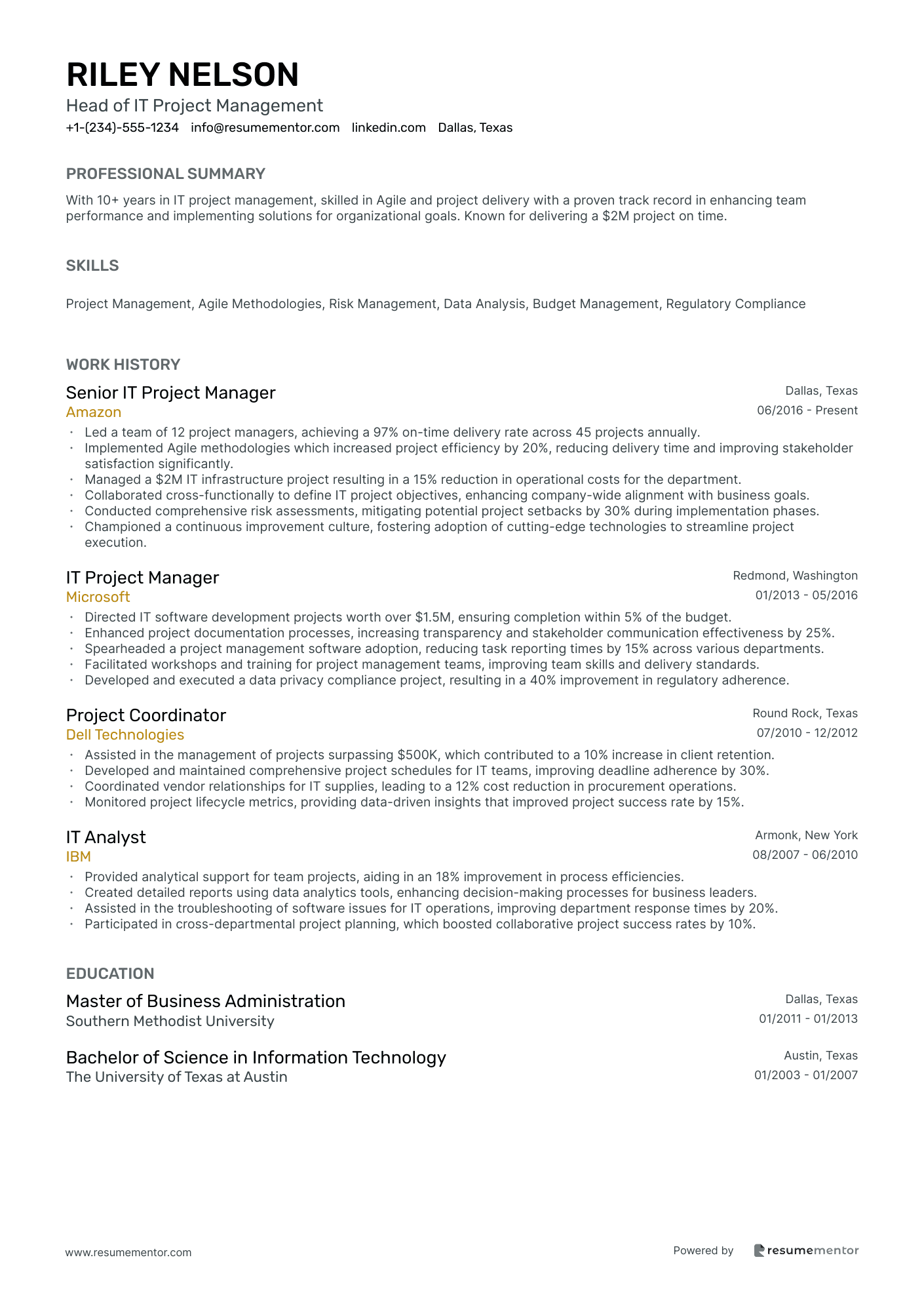 Head of IT Project Management