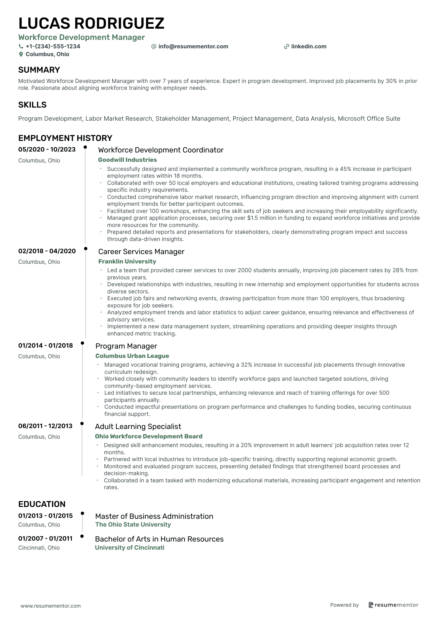 Workforce Development Manager