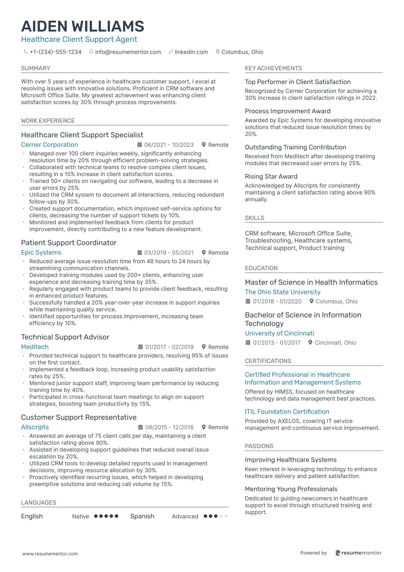 Healthcare Client Support Agent