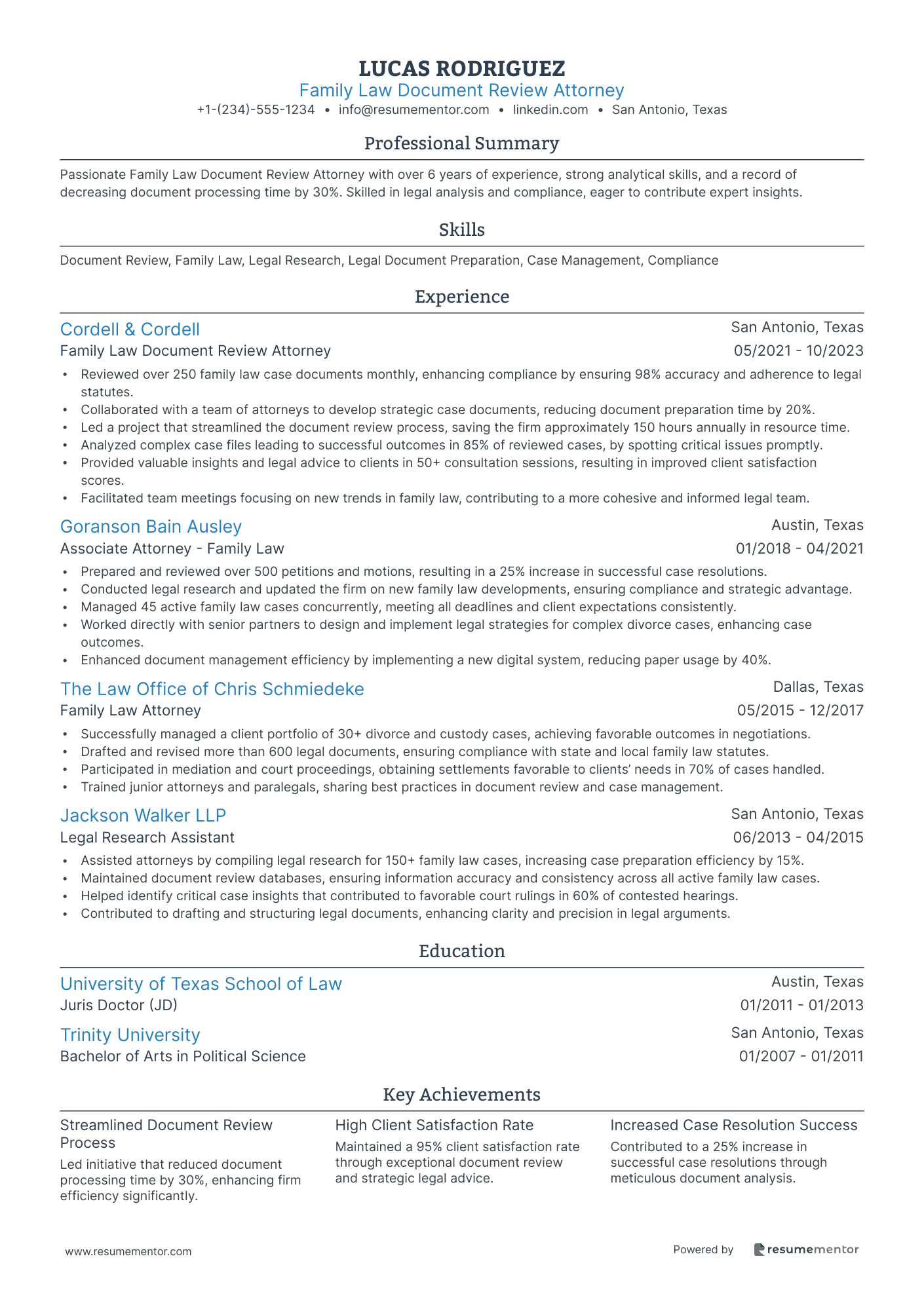 Family Law Document Review Attorney