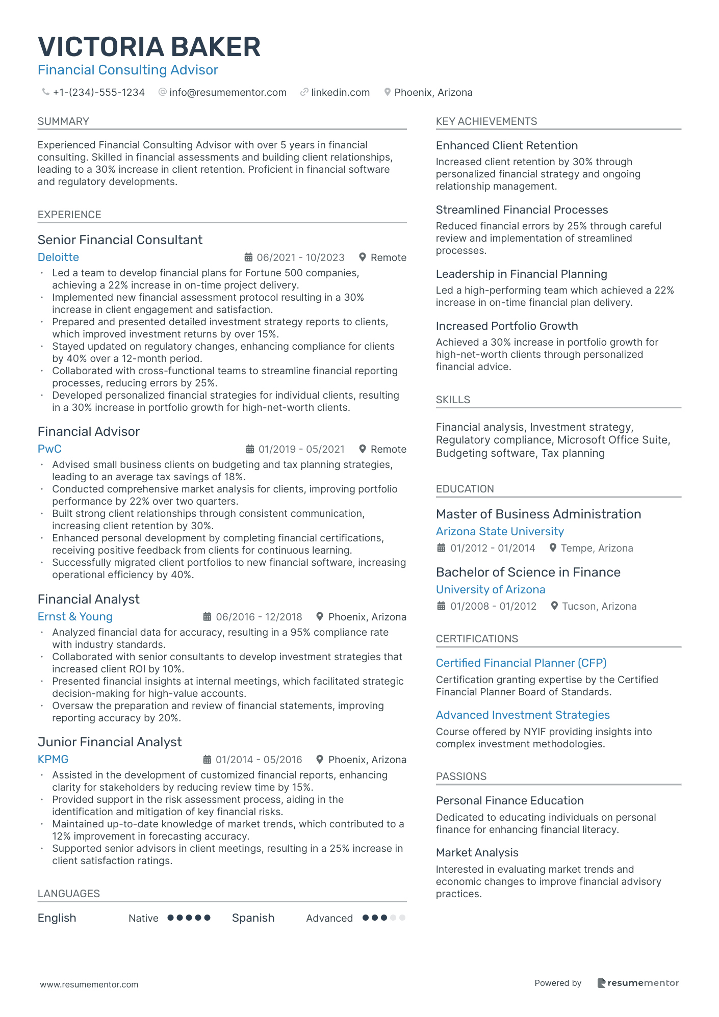 Financial Consulting Advisor