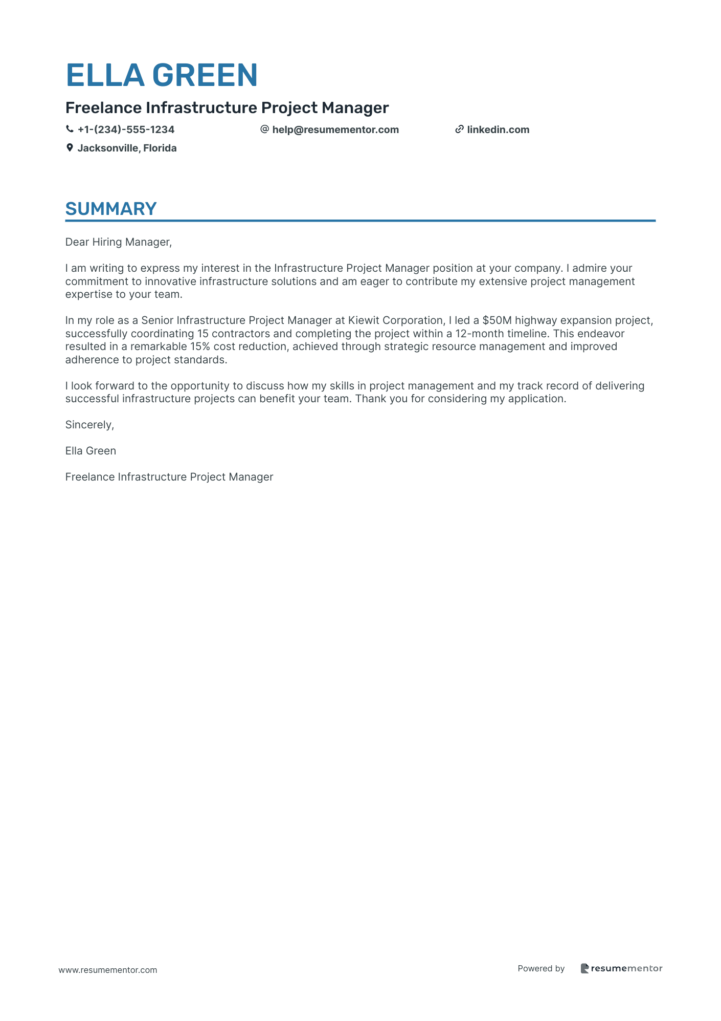 Freelance Infrastructure Project Manager