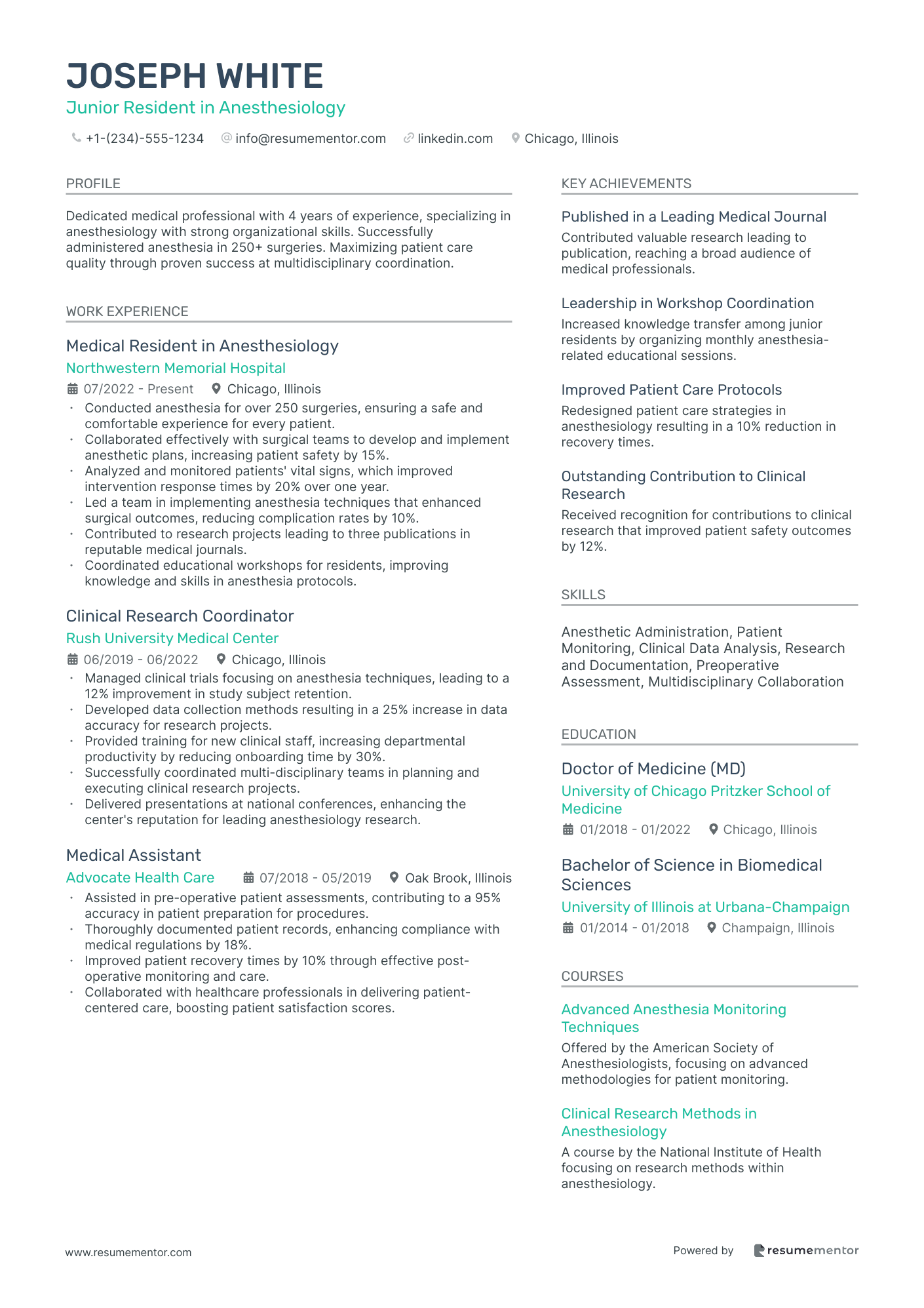 Junior Resident in Anesthesiology