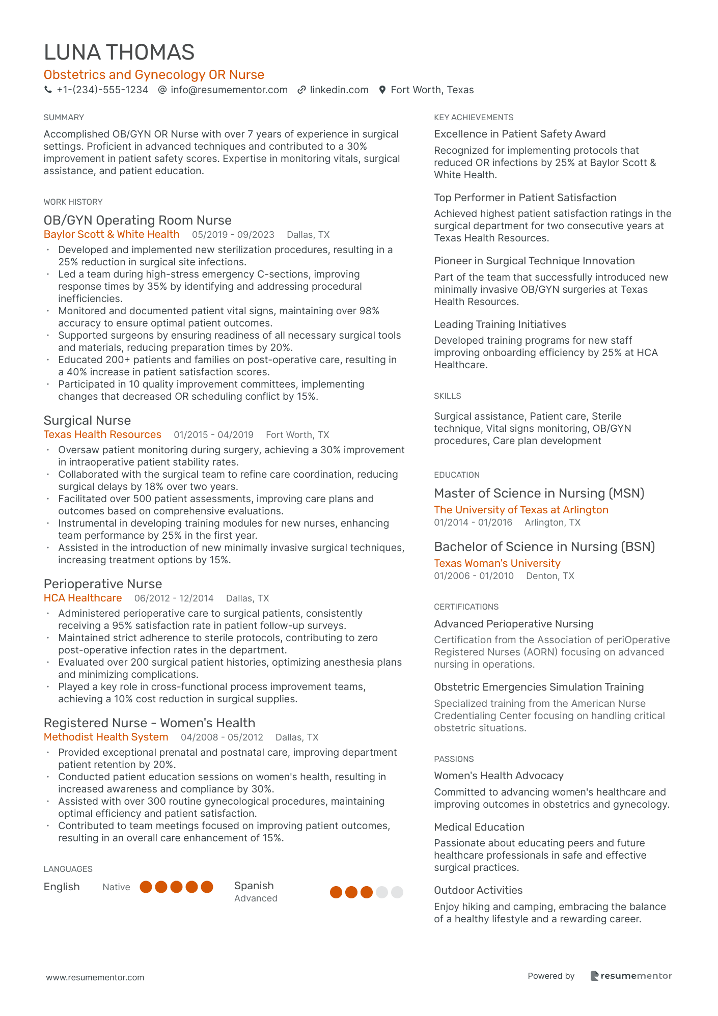 Obstetrics and Gynecology OR Nurse