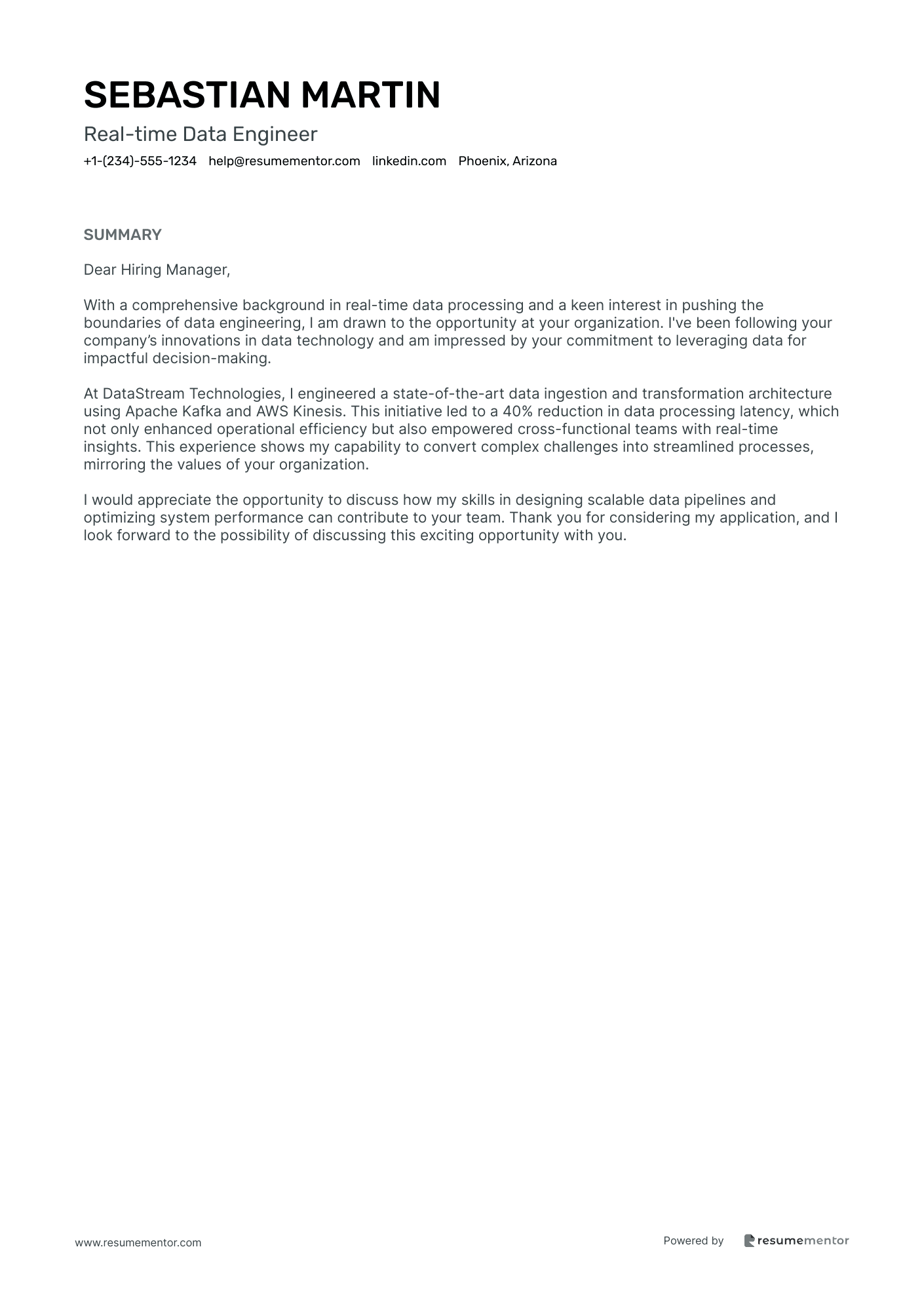 Real time Data Engineer