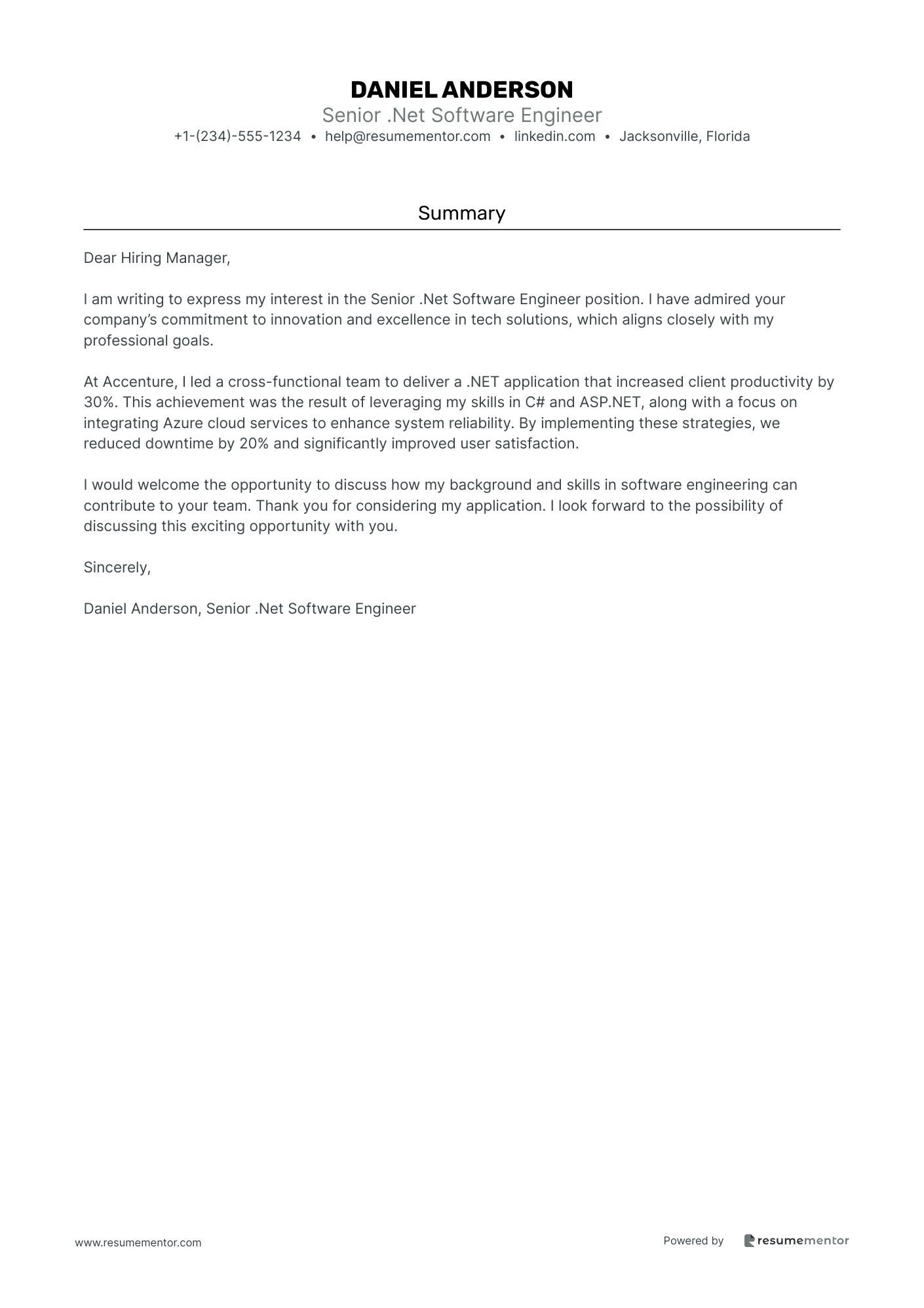 Senior .Net Software Engineer