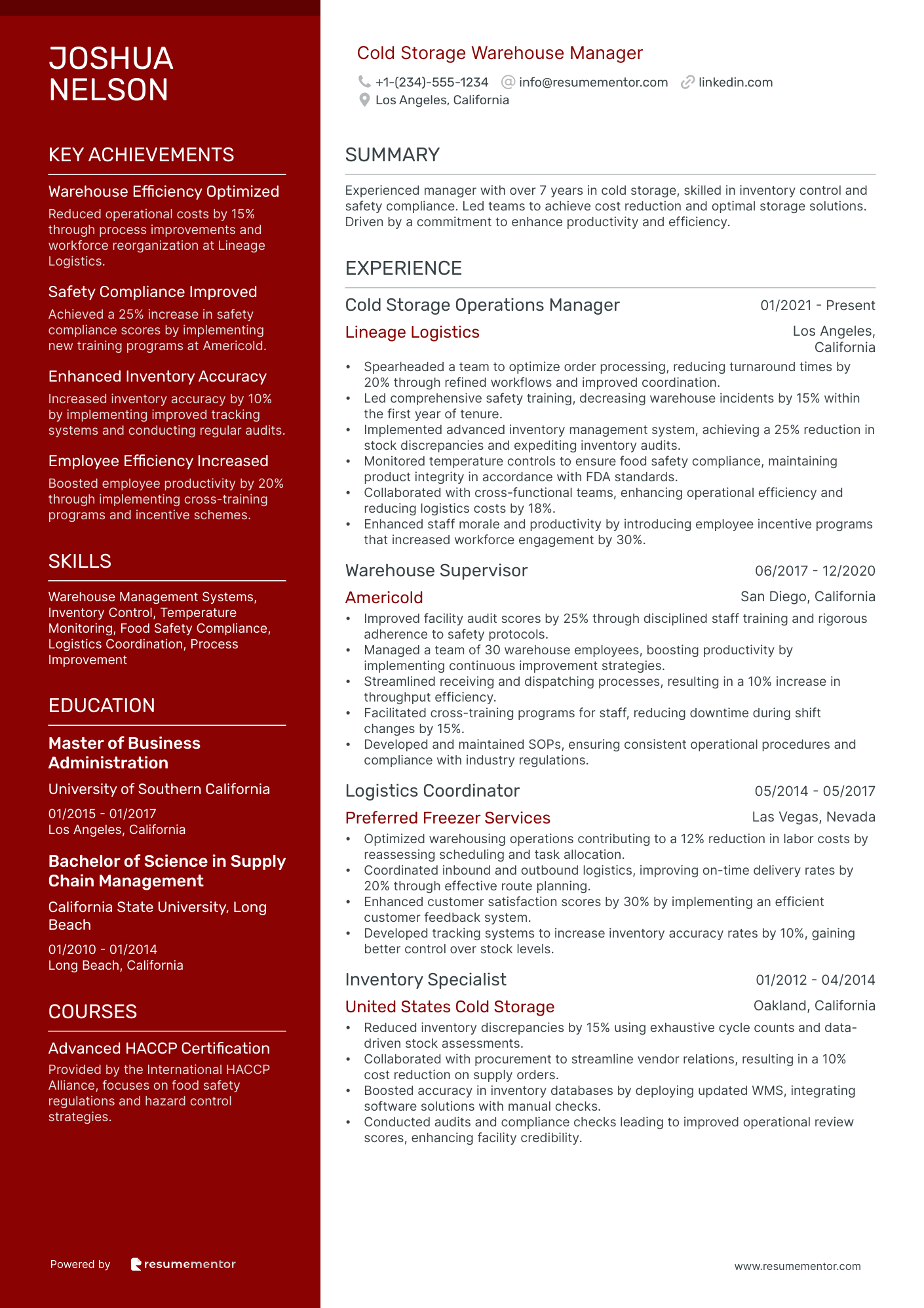 Cold Storage Warehouse Manager