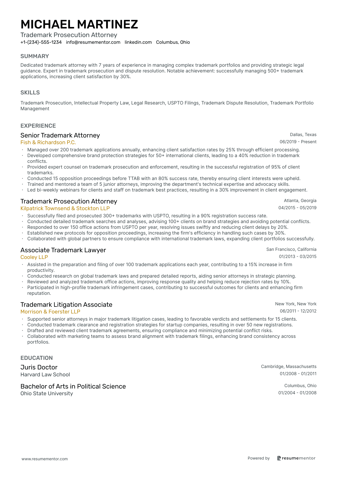 Trademark Prosecution Attorney