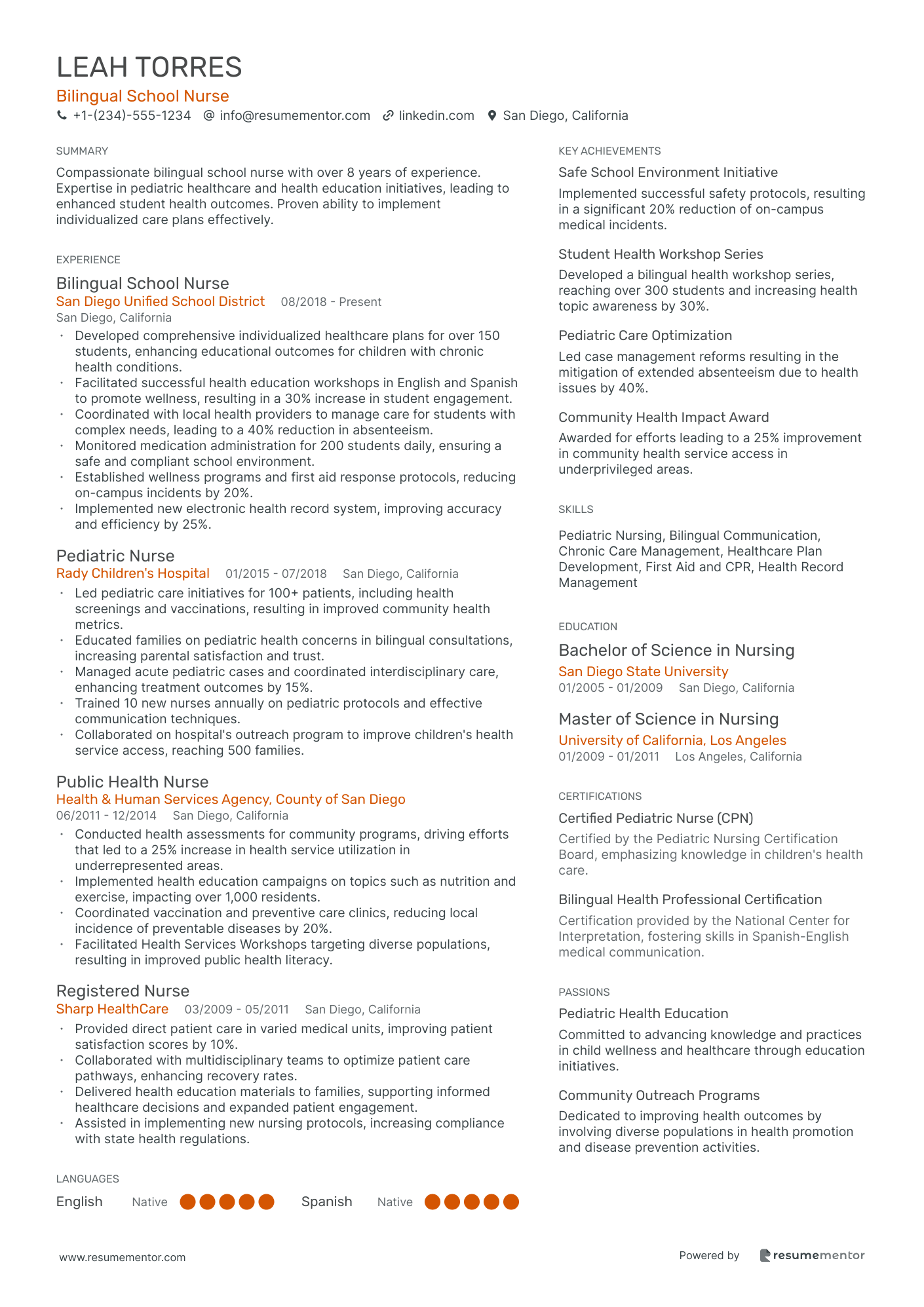 Bilingual School Nurse