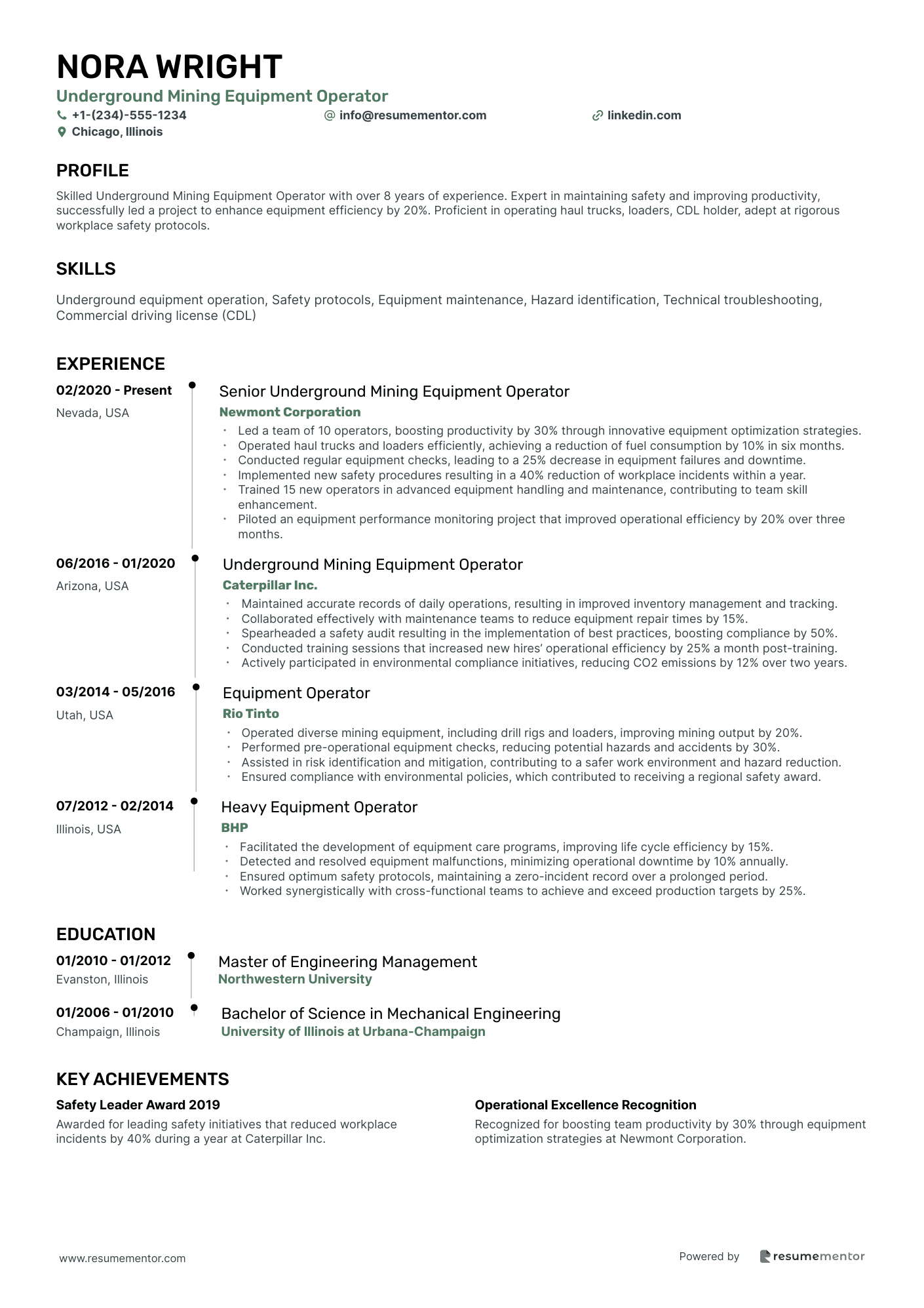 Underground Mining Equipment Operator