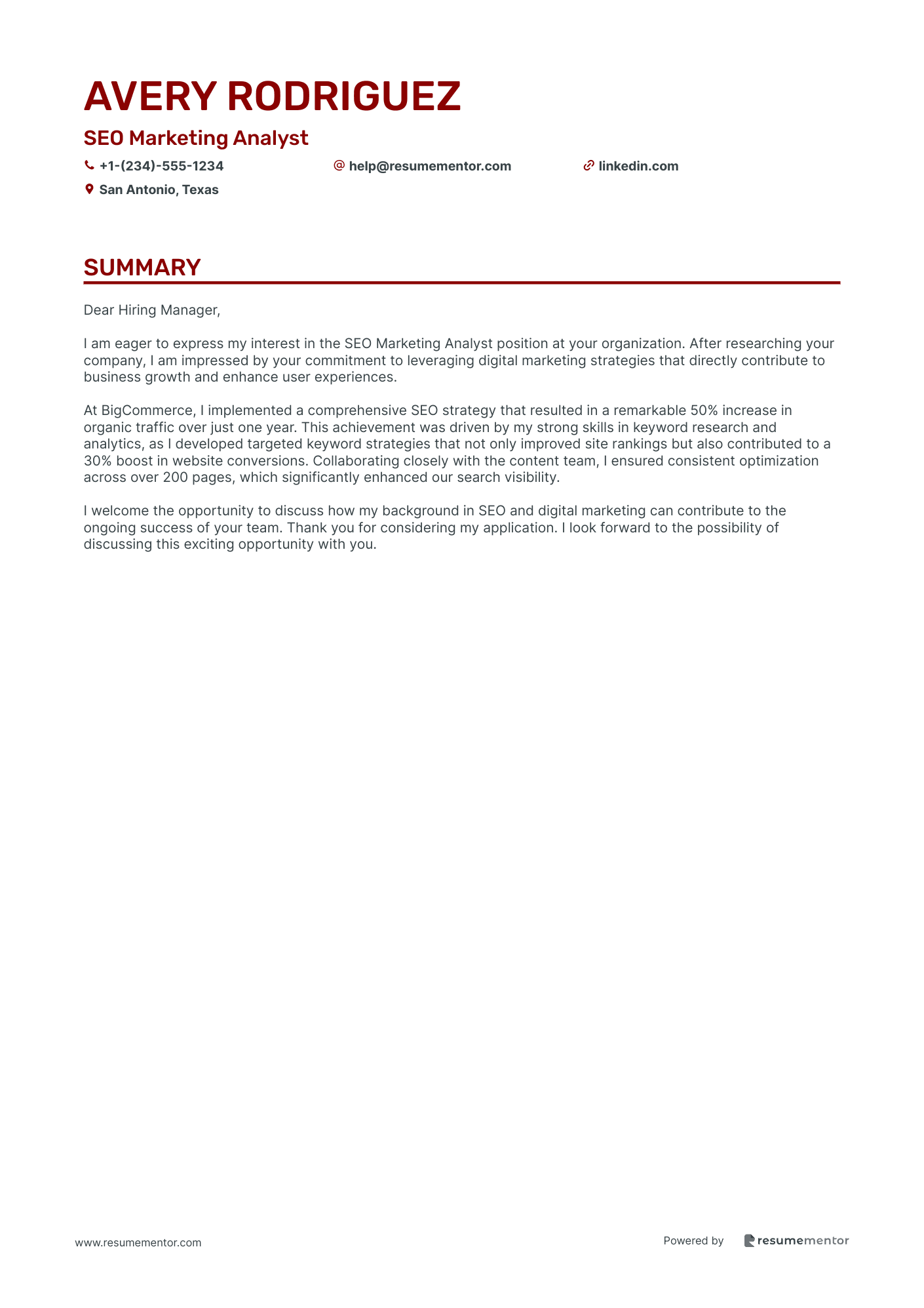 SEO Marketing Analyst