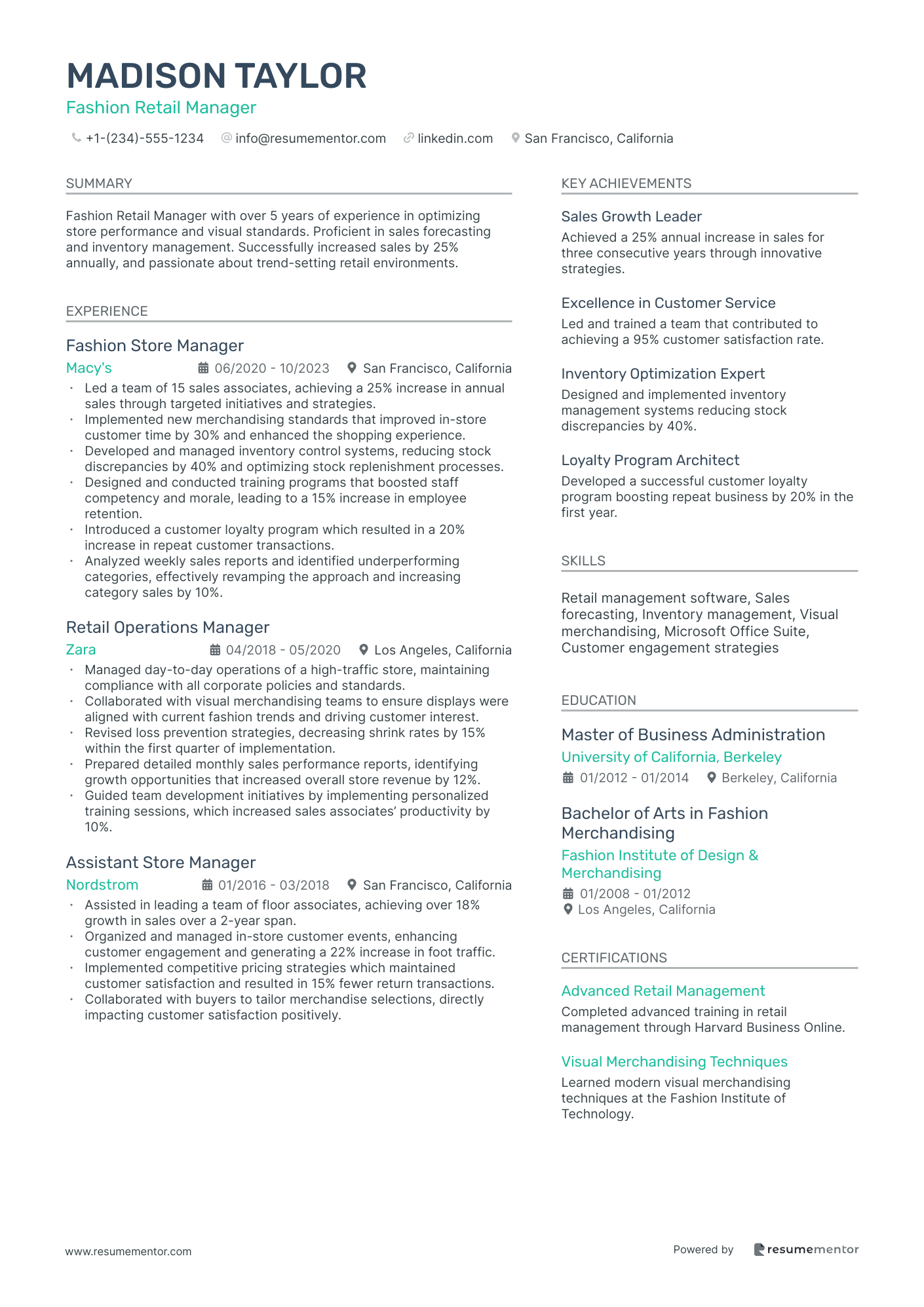 Fashion Retail Manager