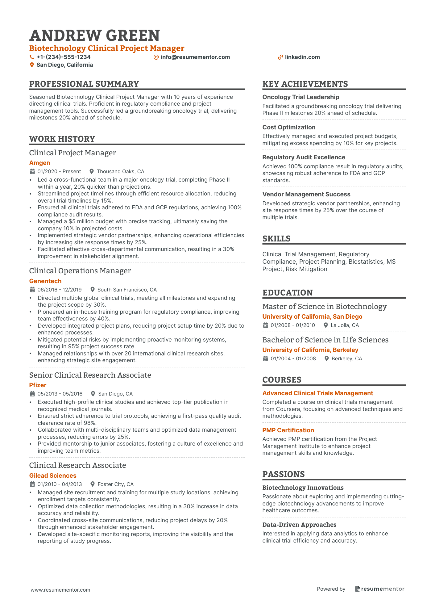 Biotechnology Clinical Project Manager