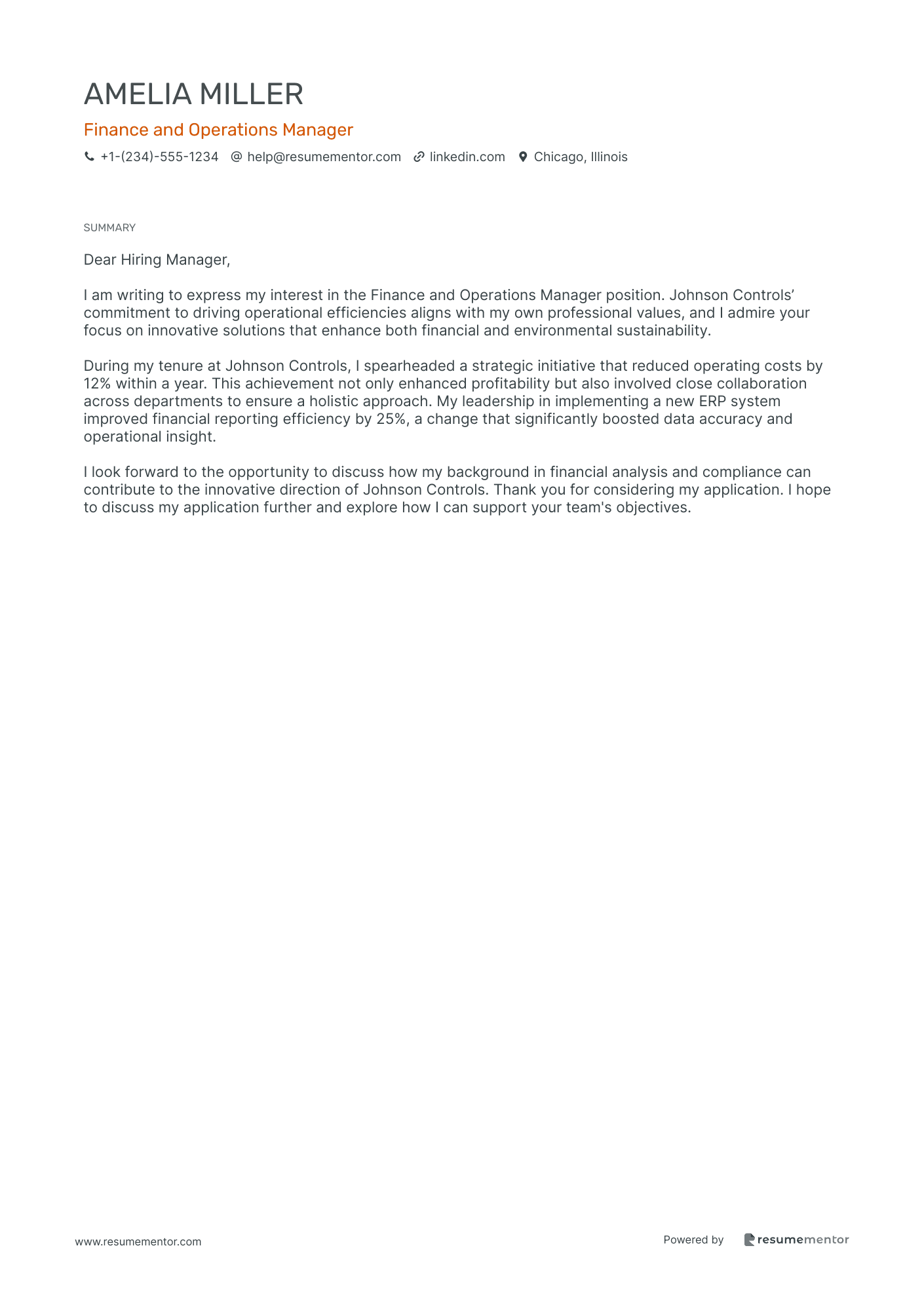 Finance and Operations Manager