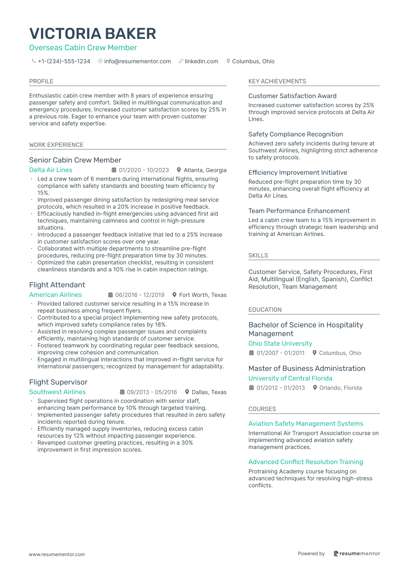 Overseas Cabin Crew Member