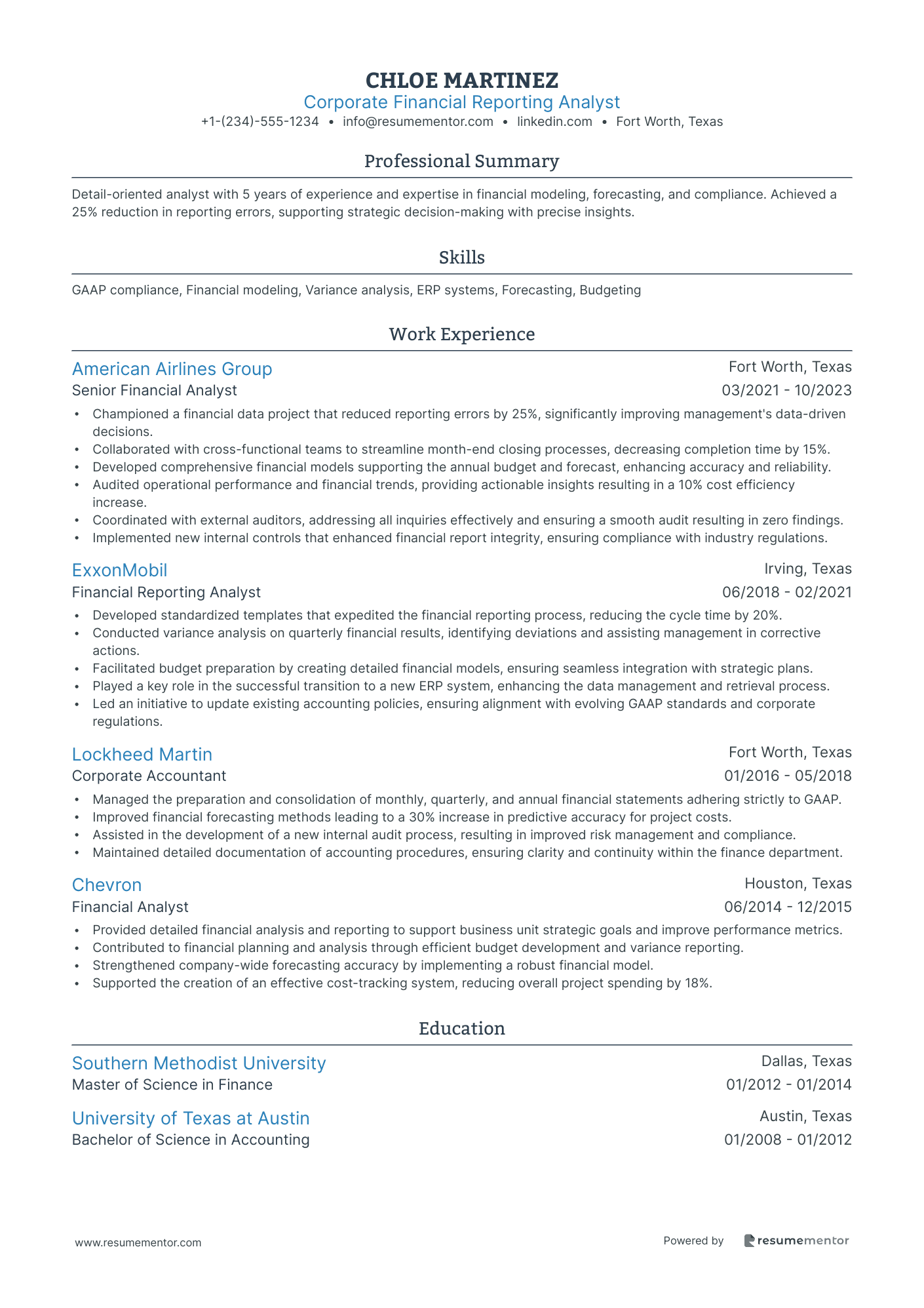 Corporate Financial Reporting Analyst