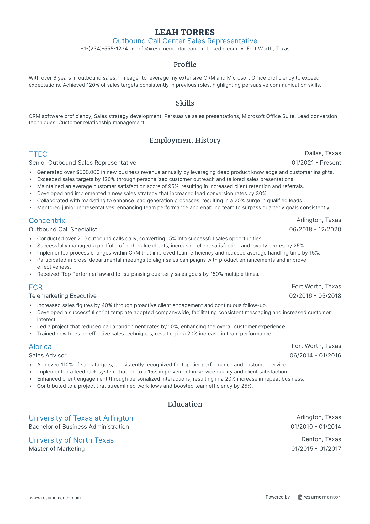 Outbound Call Center Sales Representative
