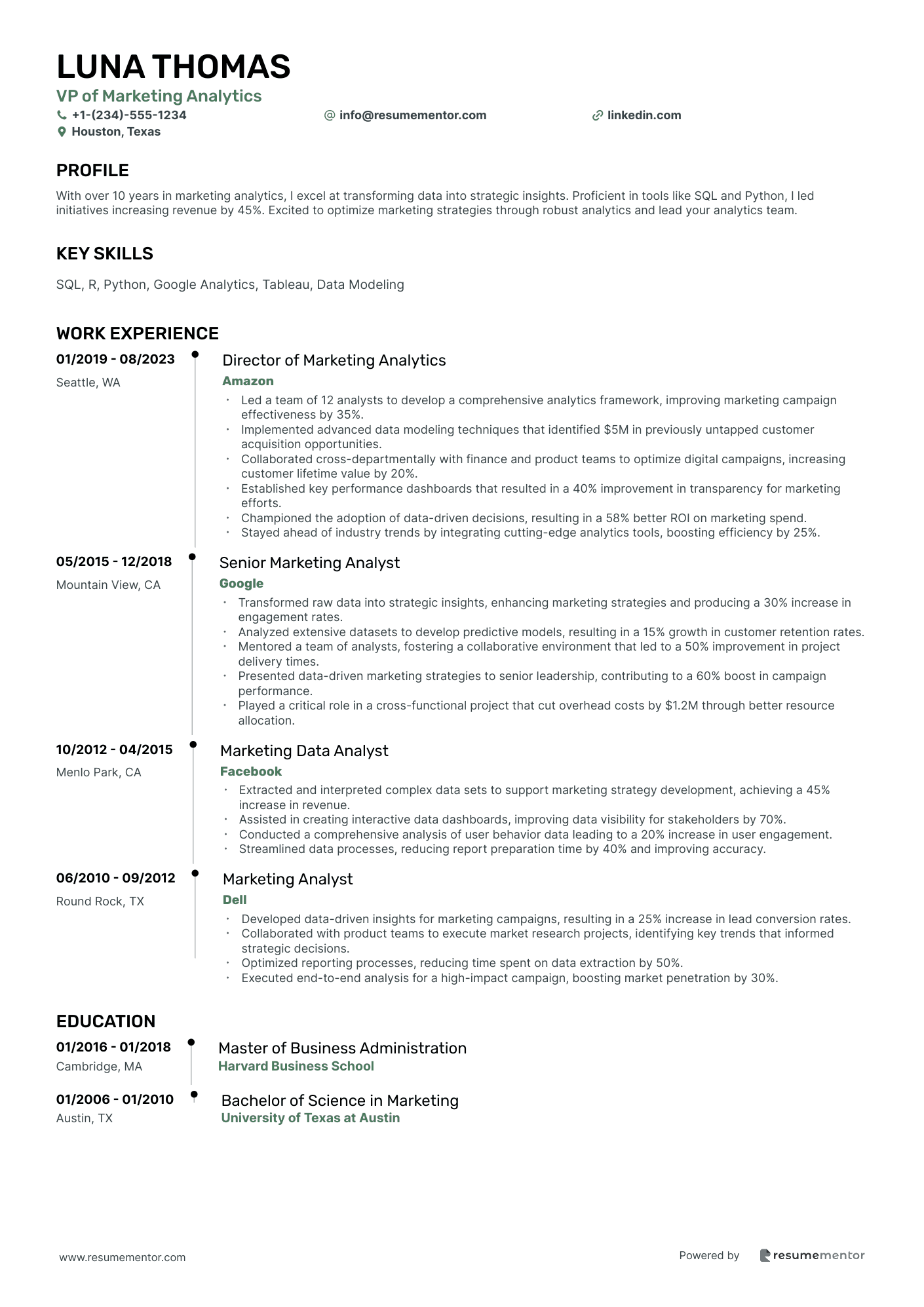 VP of Marketing Analytics