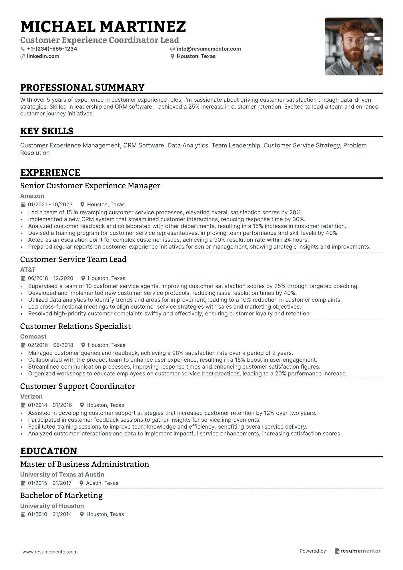Customer Experience Coordinator Lead