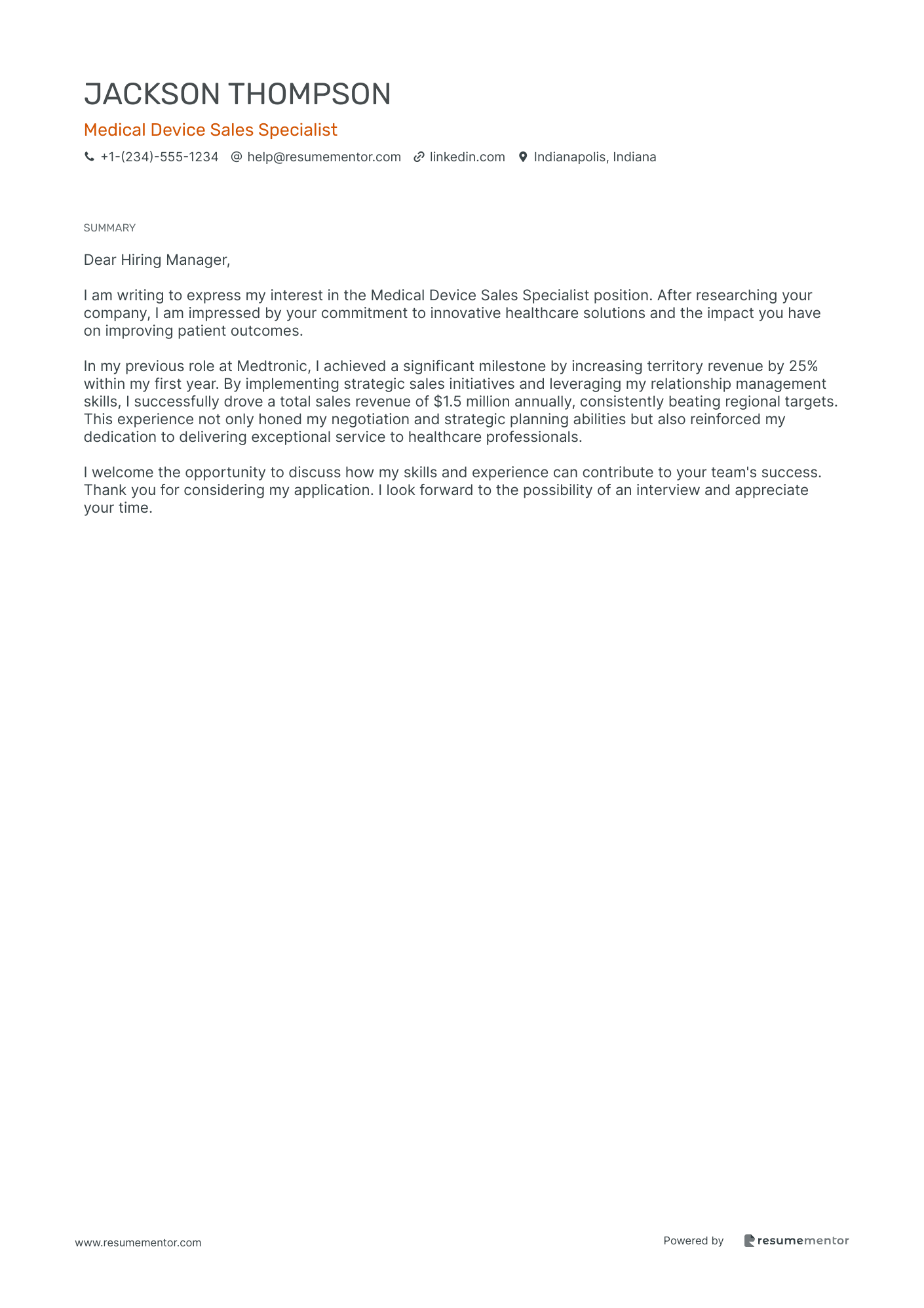 Medical Device Sales Specialist