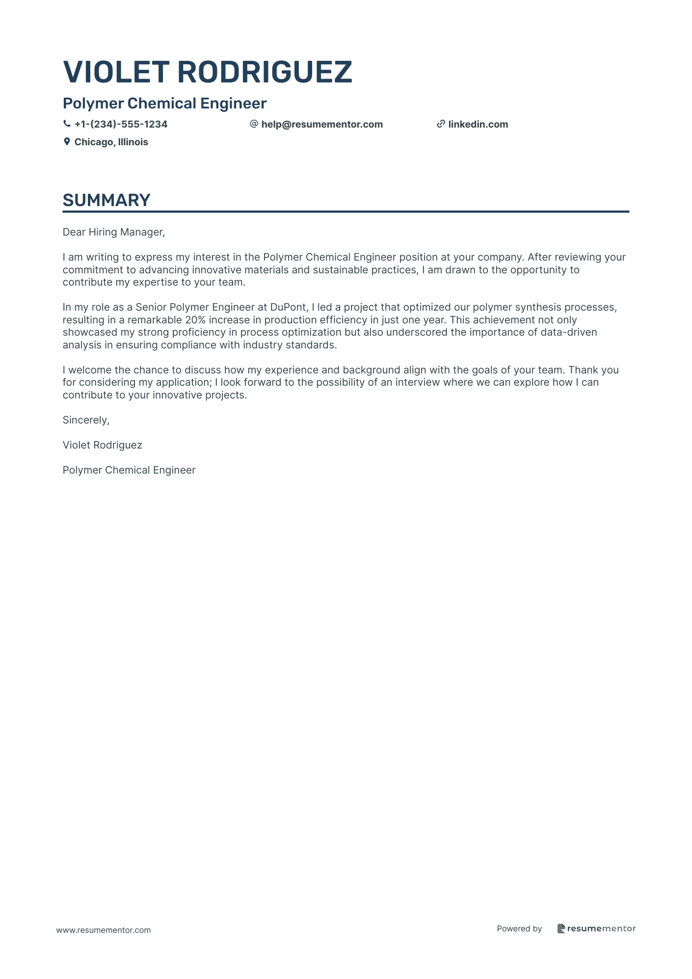 Polymer Chemical Engineer