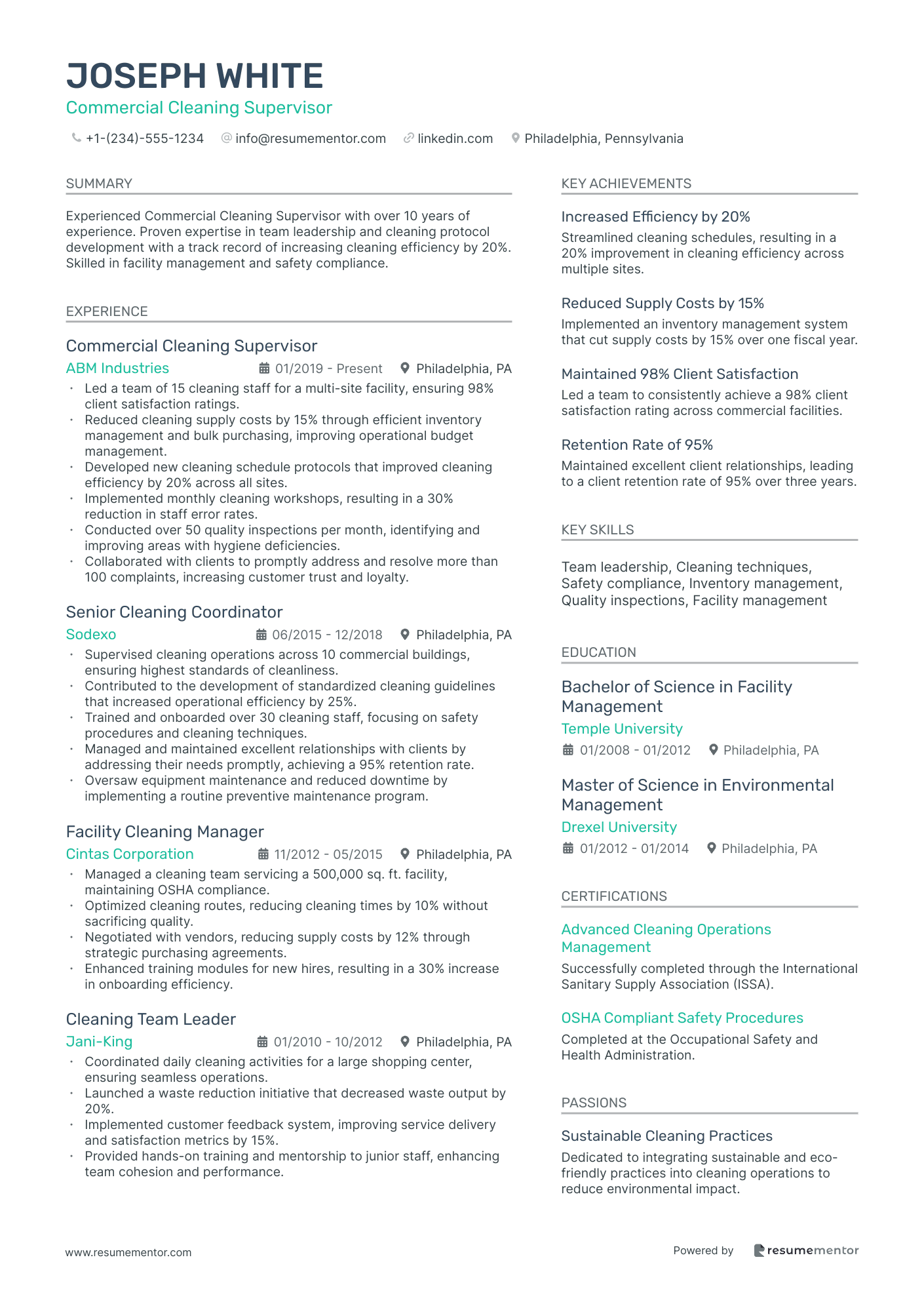 Commercial Cleaning Supervisor