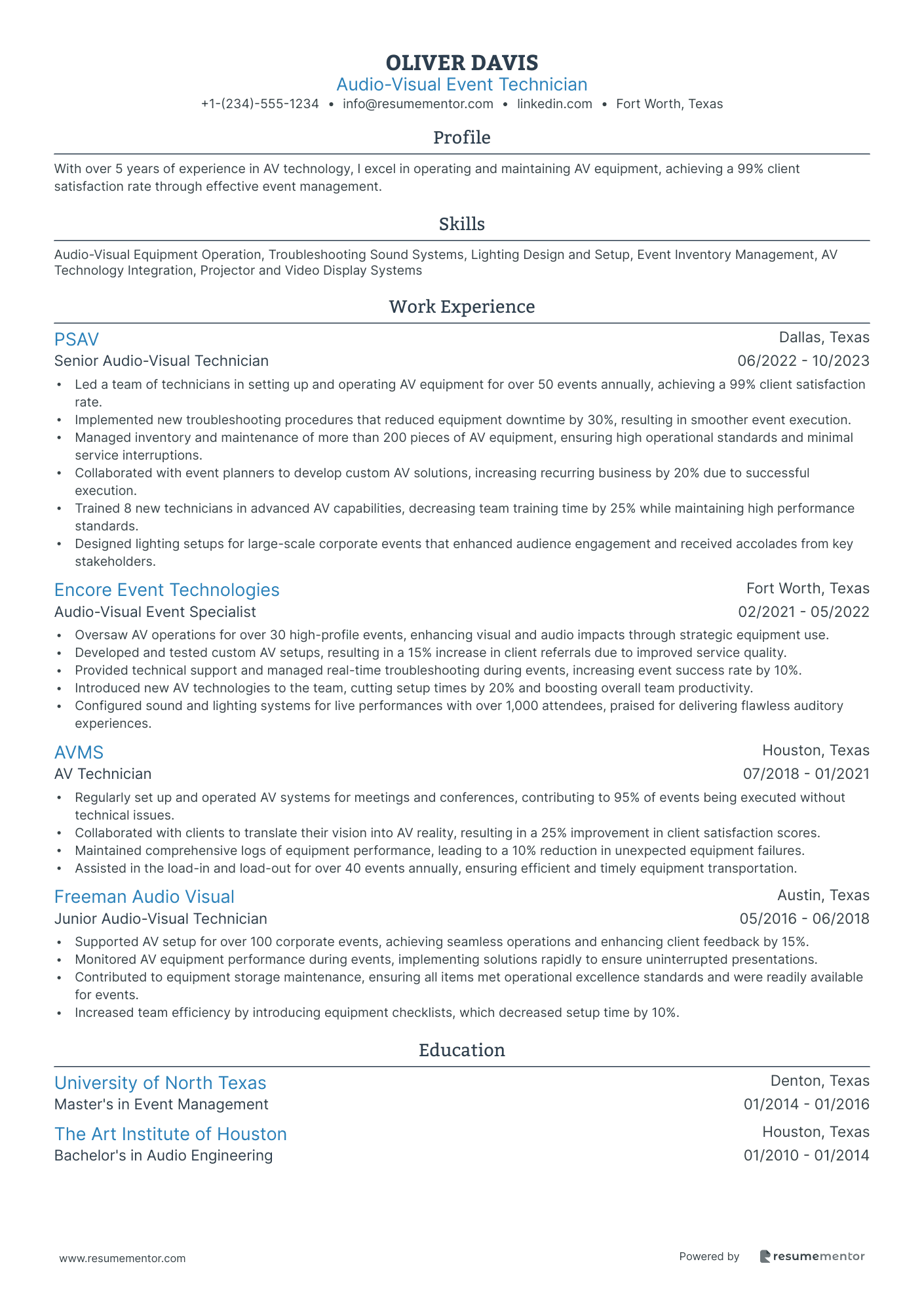 Audio Visual Event Technician