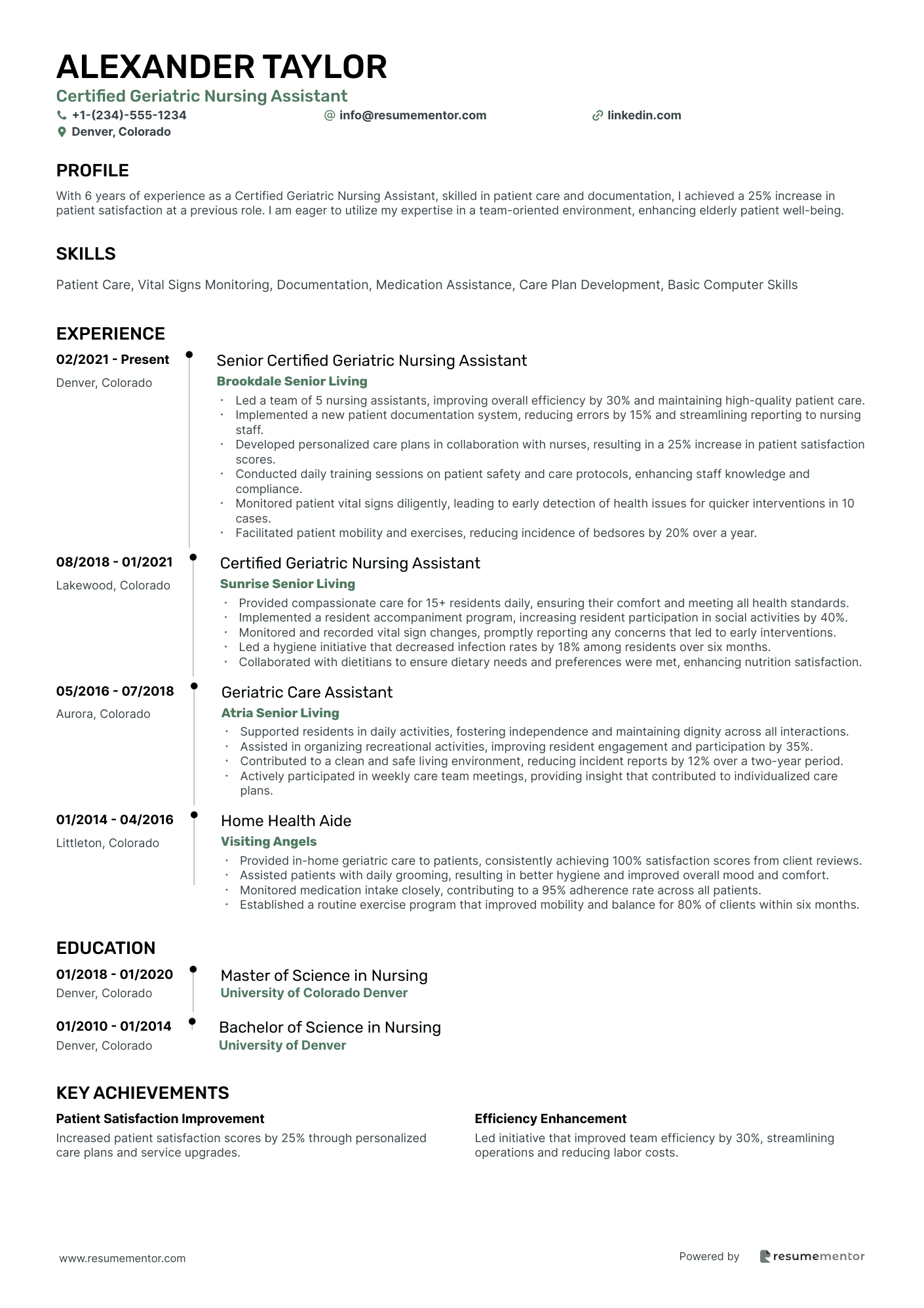 Certified Geriatric Nursing Assistant