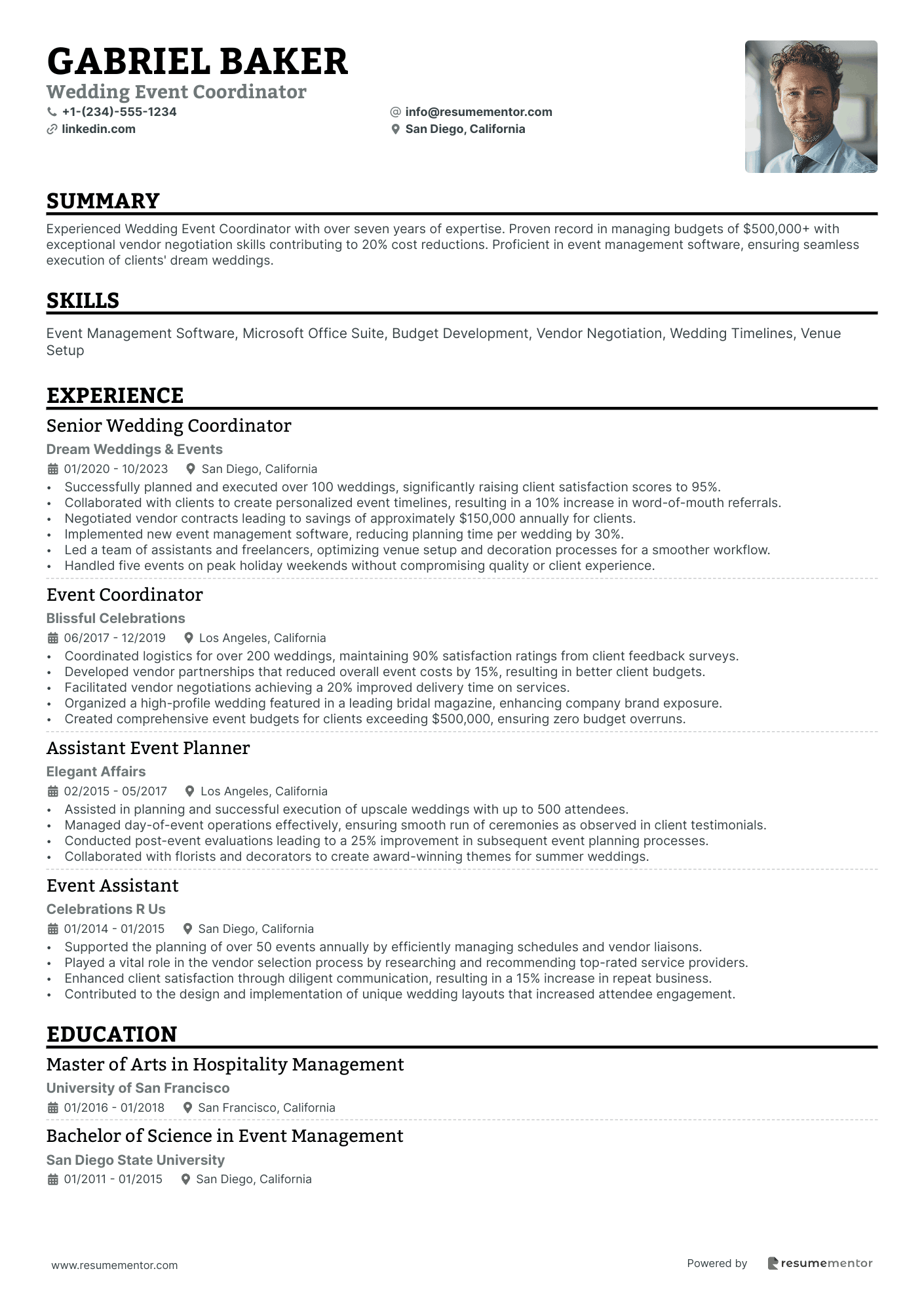 Wedding Event Coordinator
