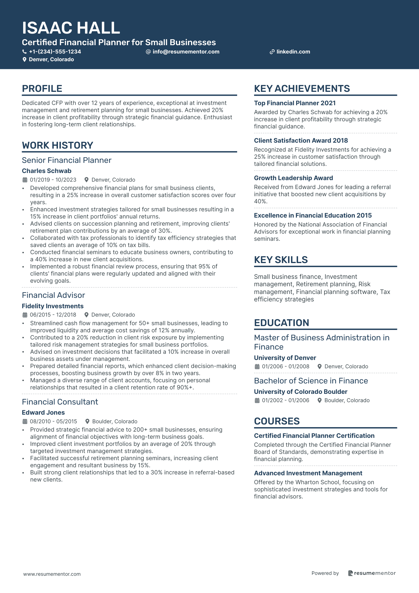 Certified Financial Planner for Small Businesses