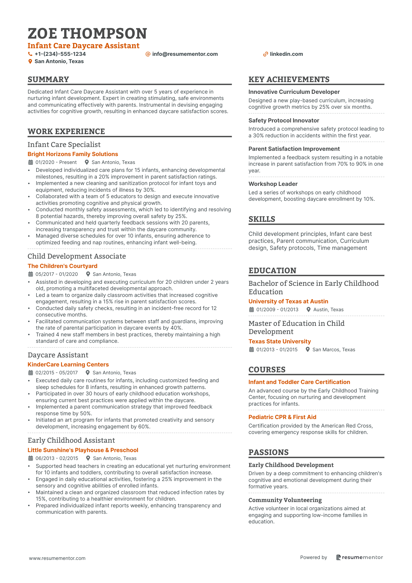 Infant Care Daycare Assistant