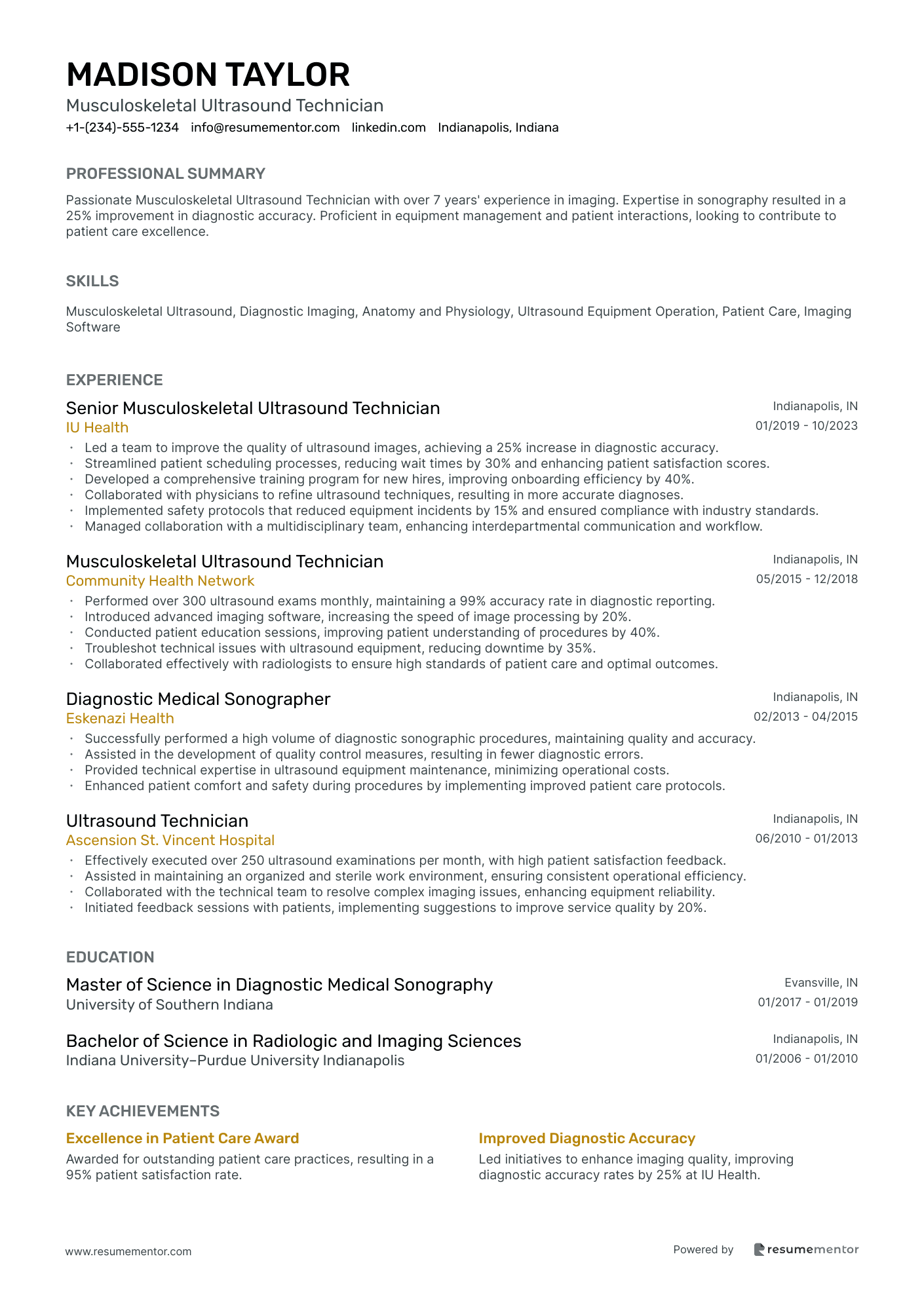 Musculoskeletal Ultrasound Technician