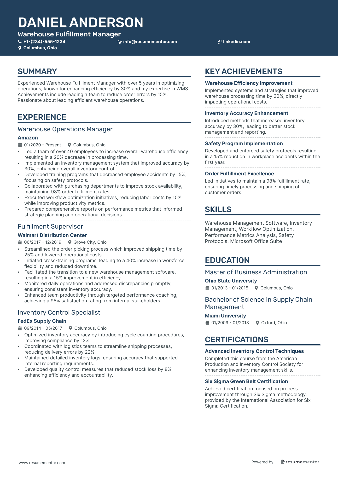 Warehouse Fulfillment Manager