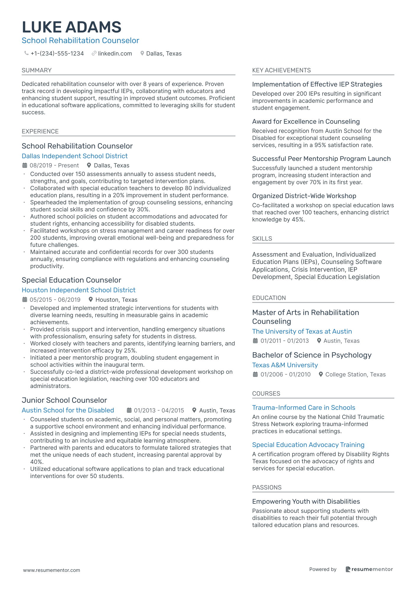 School Rehabilitation Counselor