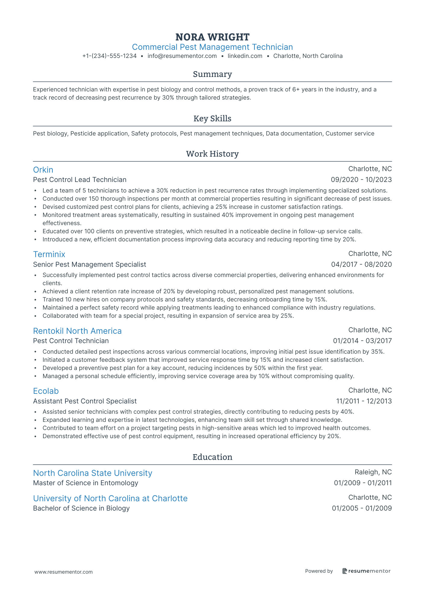 Commercial Pest Management Technician