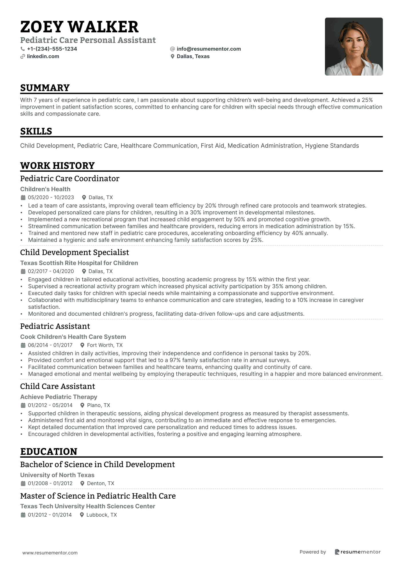 Pediatric Care Personal Assistant