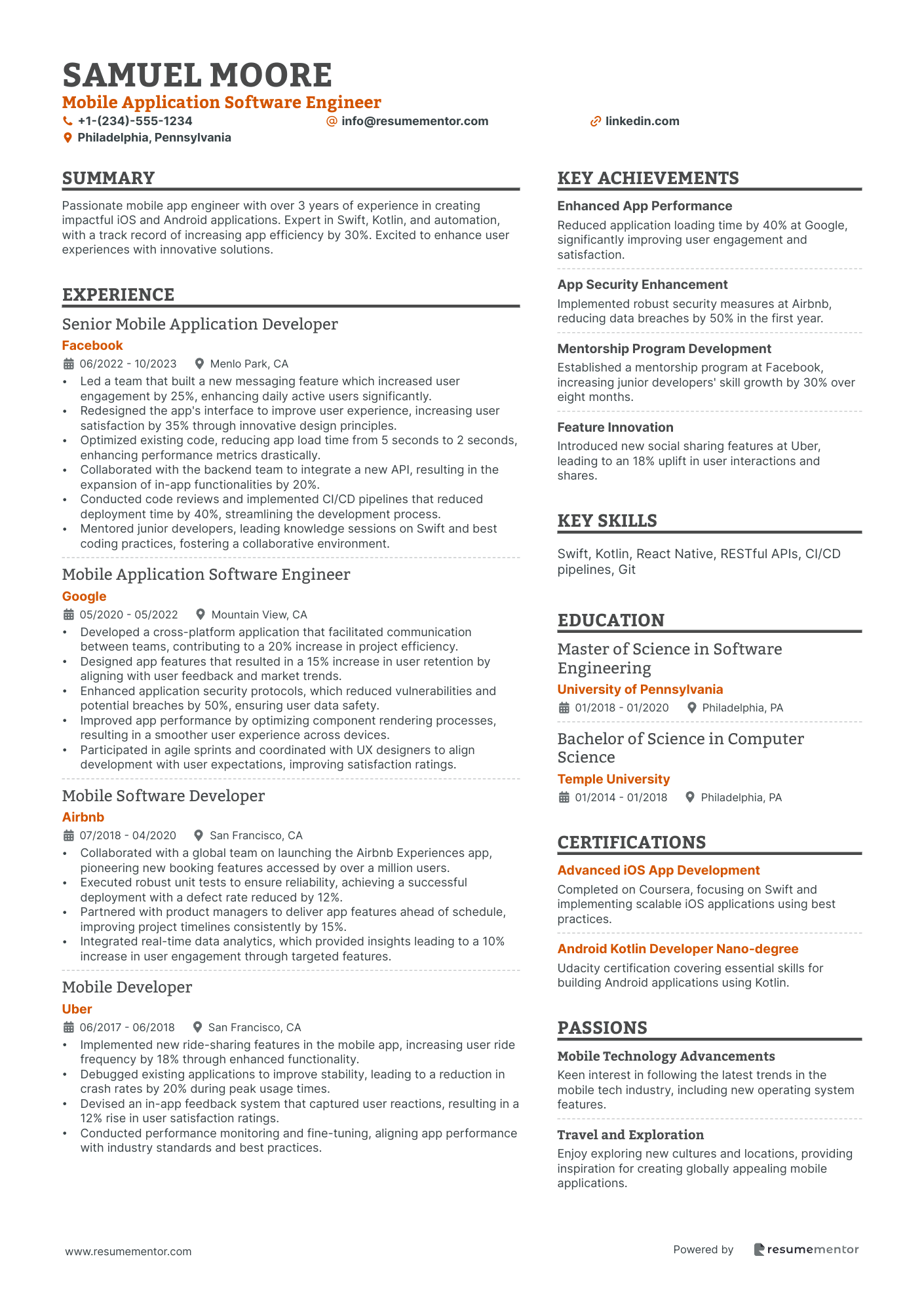 Mobile Application Software Engineer