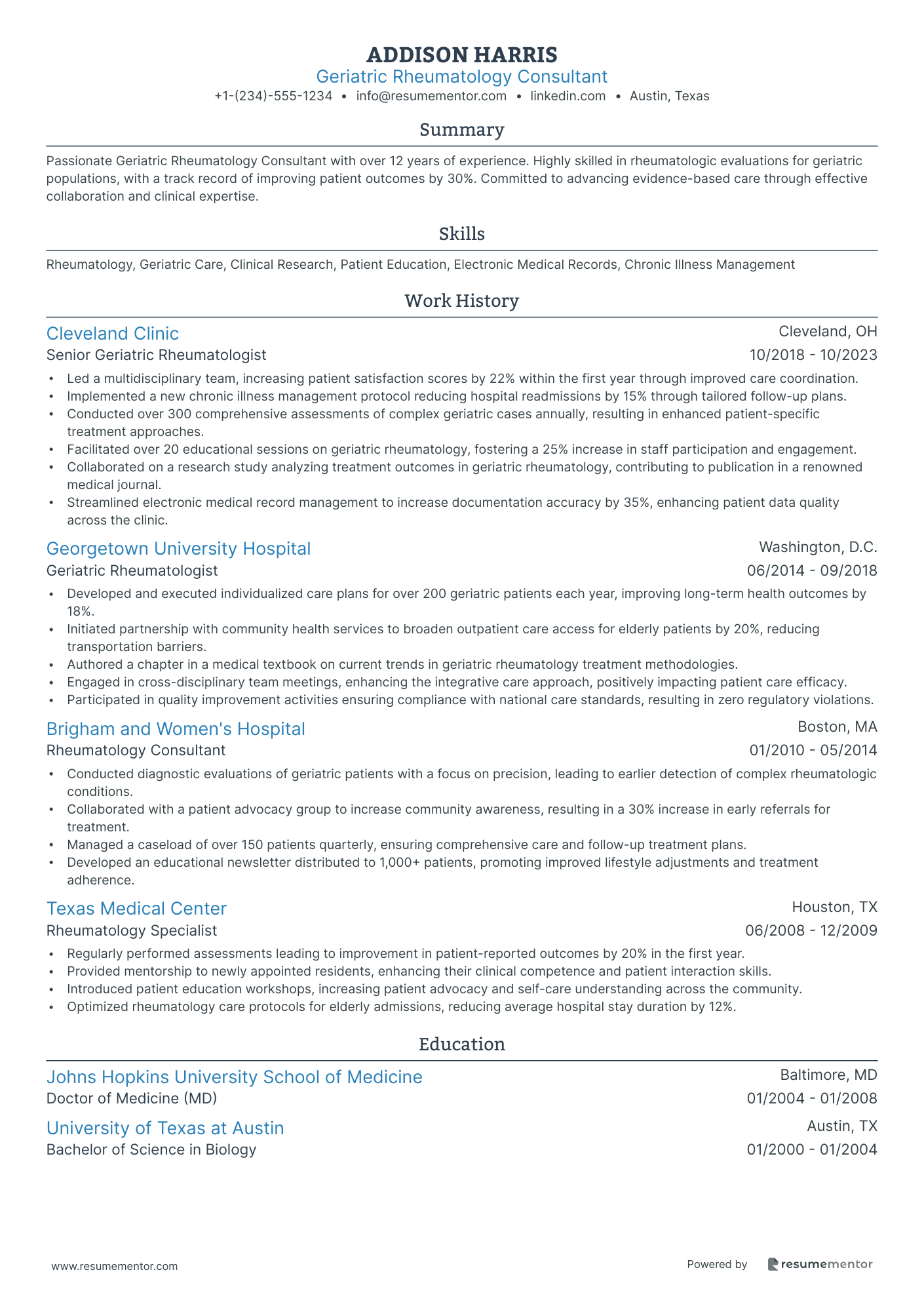 Geriatric Rheumatology Consultant