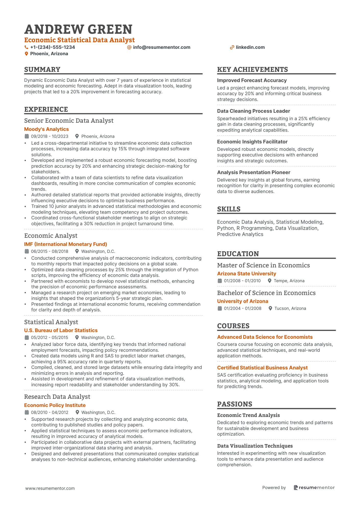 Economic Statistical Data Analyst