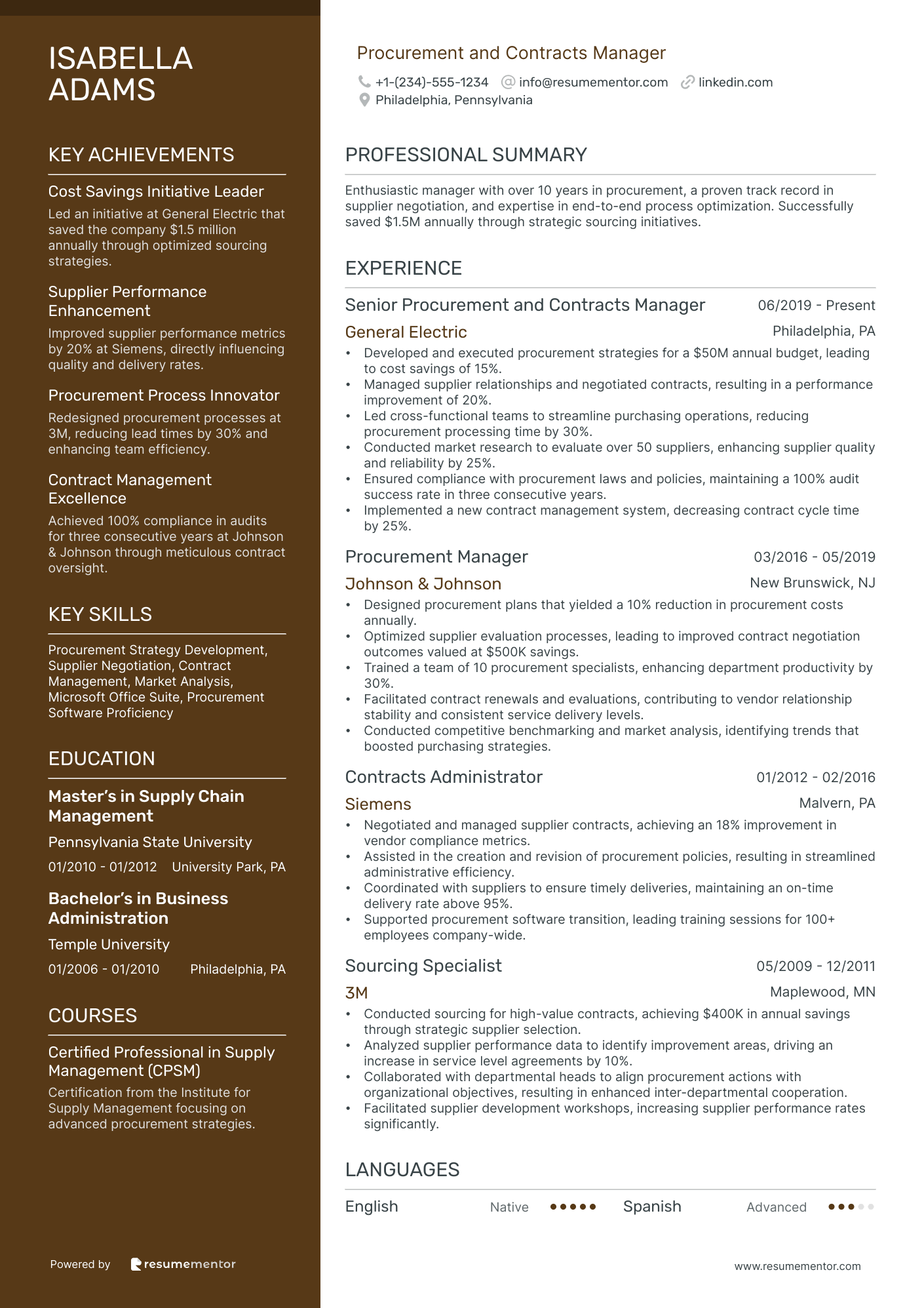 Procurement and Contracts Manager