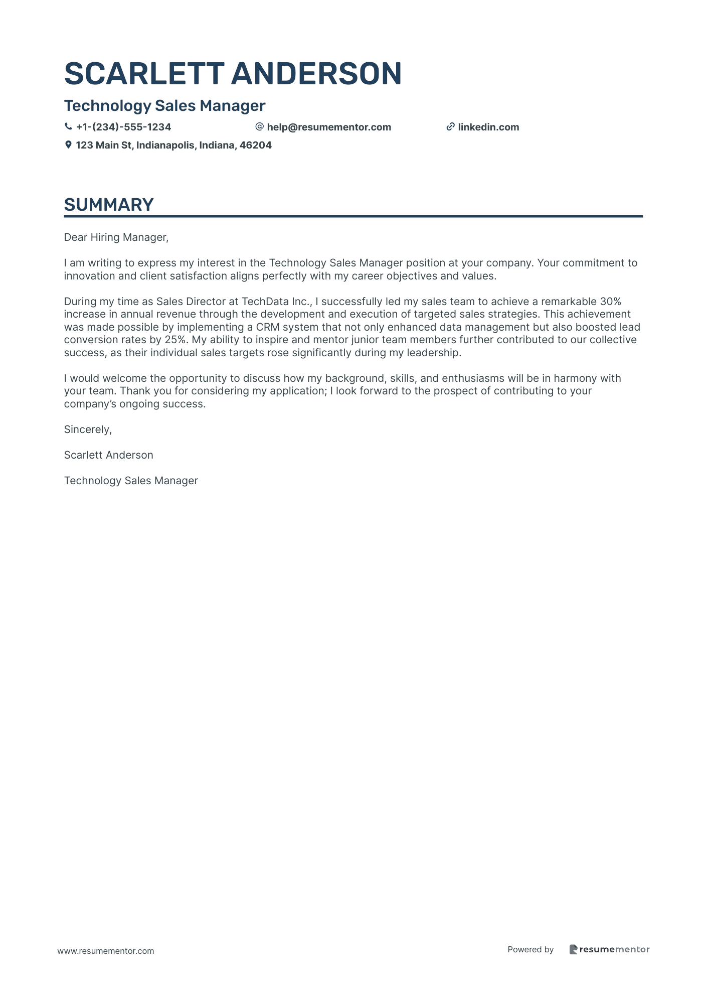 Technology Sales Manager