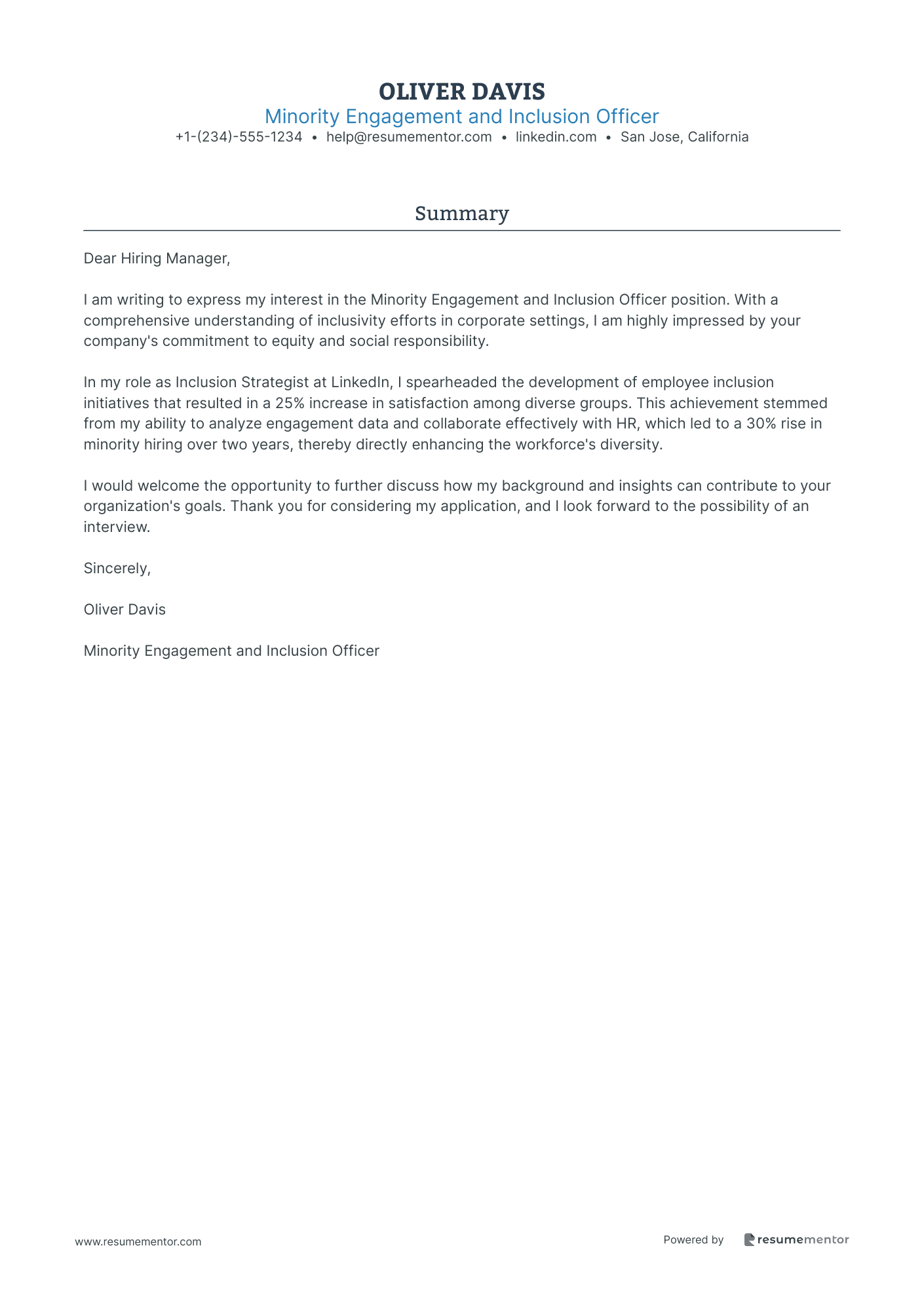 Minority Engagement and Inclusion Officer