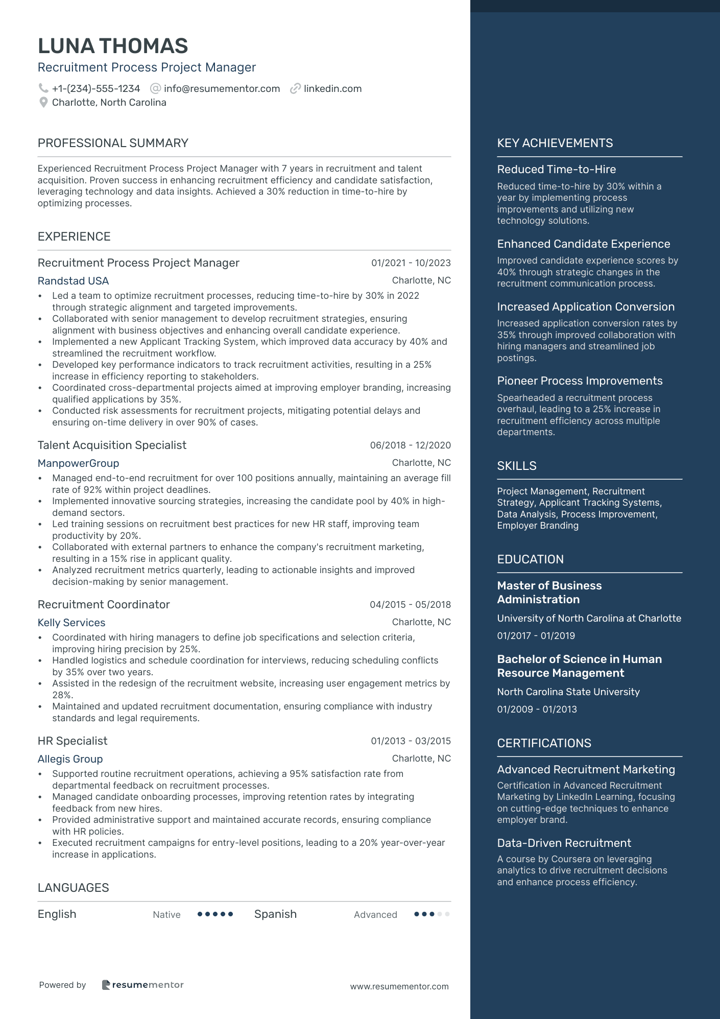 Recruitment Process Project Manager