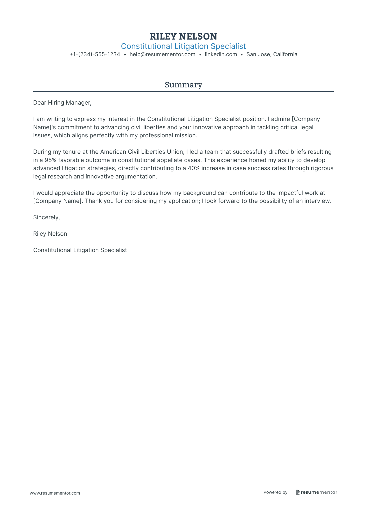 Constitutional Litigation Specialist