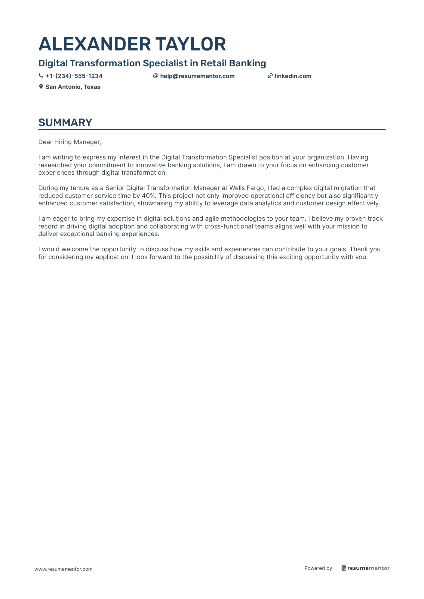 Digital Transformation Specialist in Retail Banking