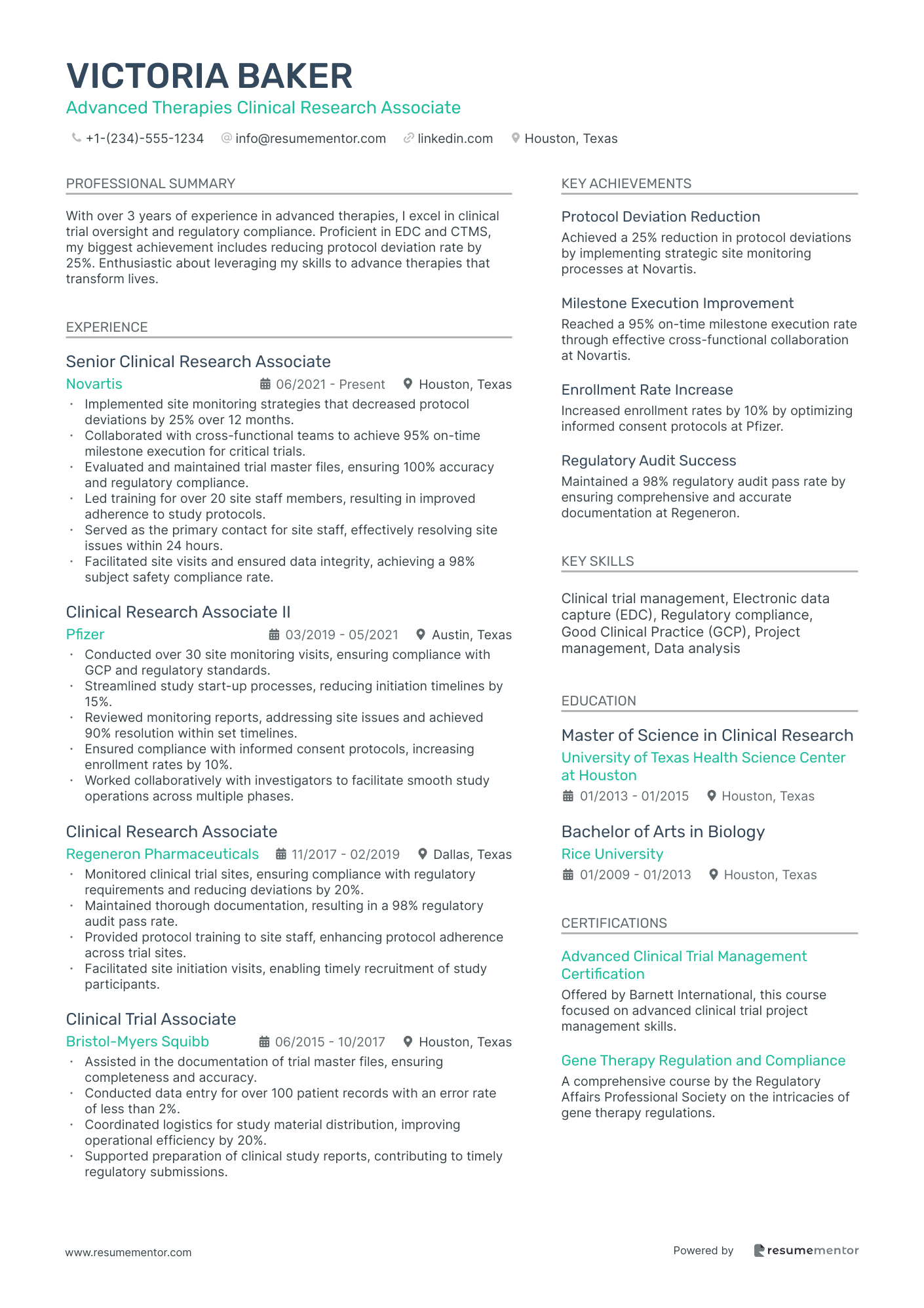 Advanced Therapies Clinical Research Associate