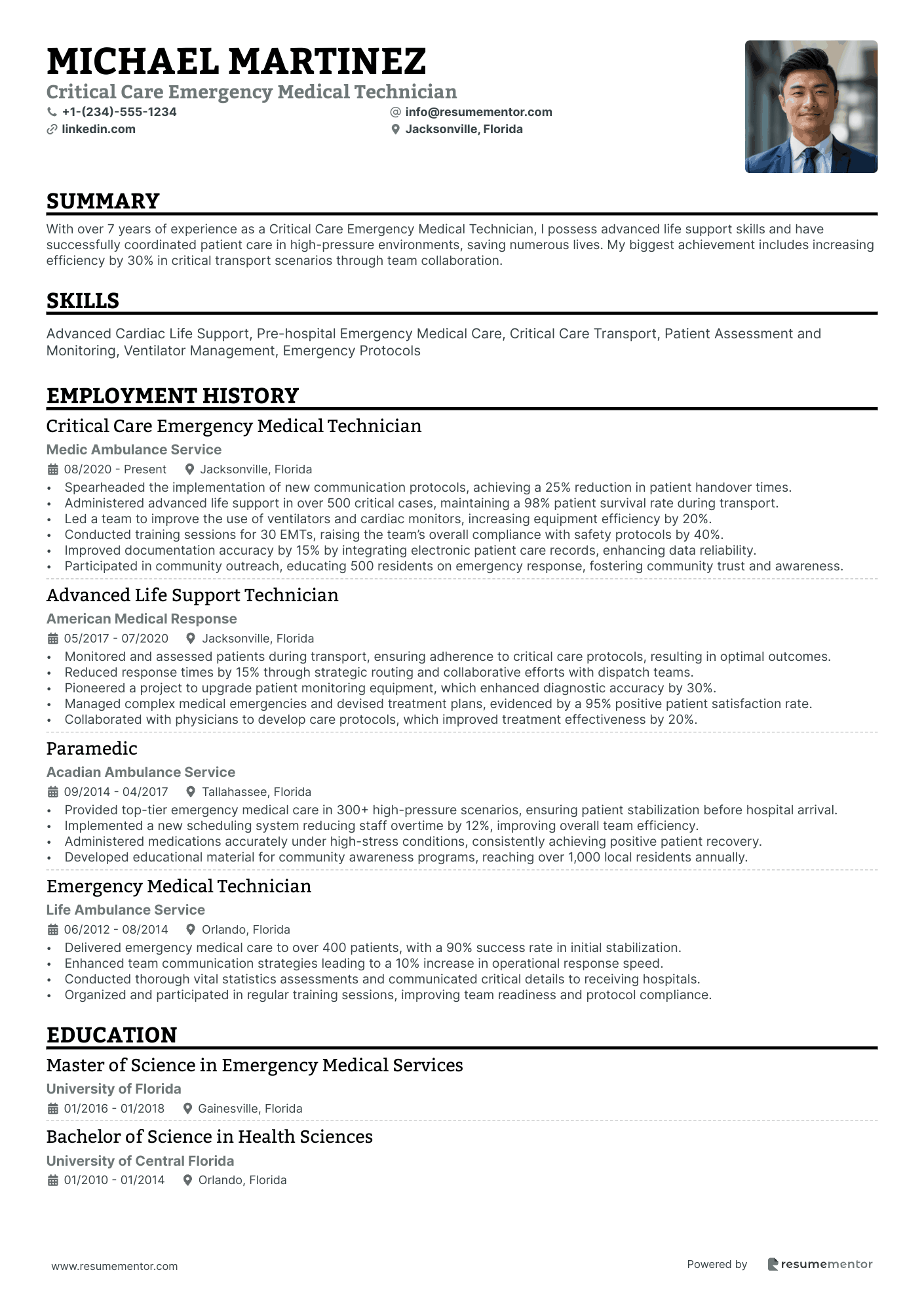 Critical Care Emergency Medical Technician