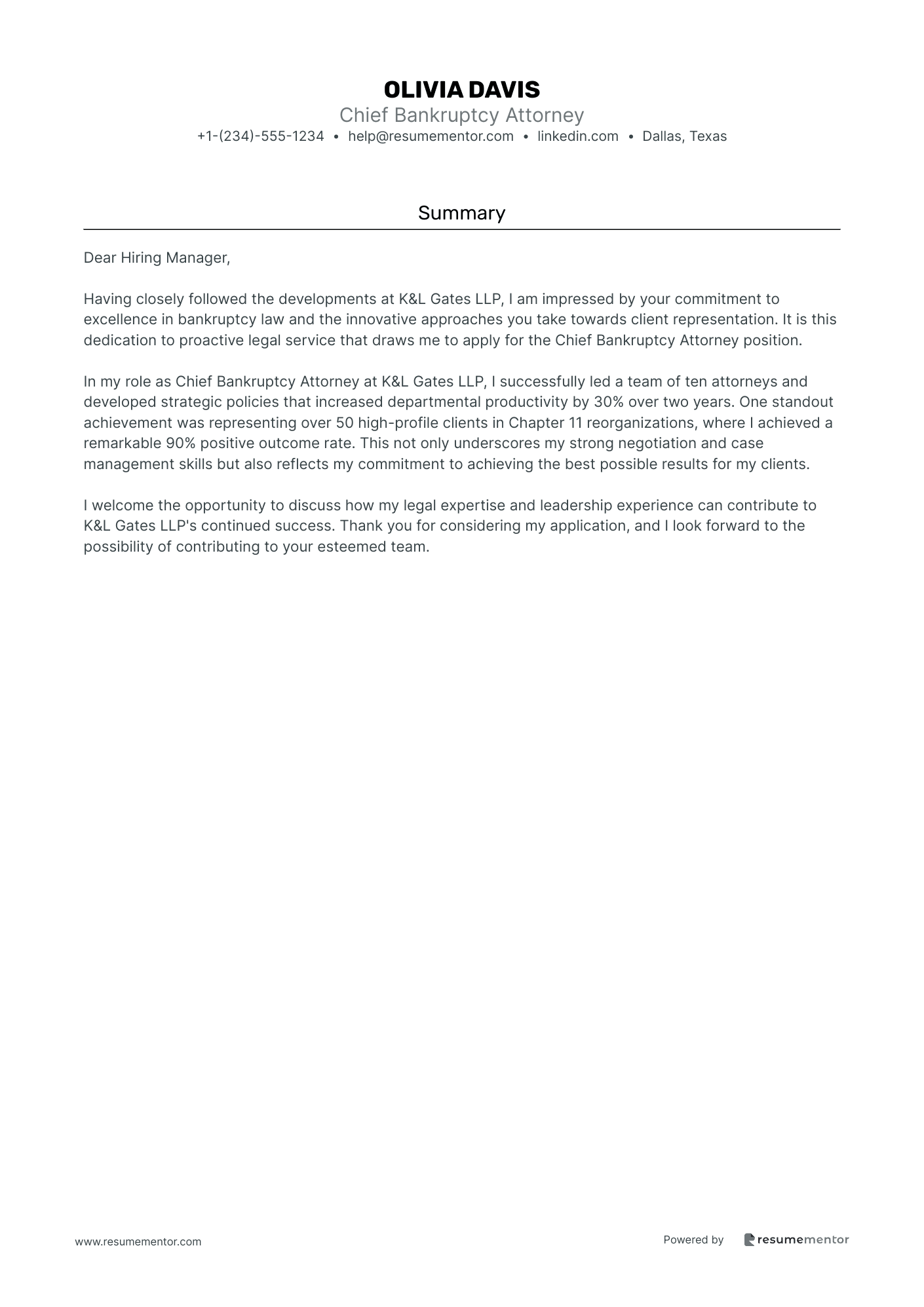 Chief Bankruptcy Attorney