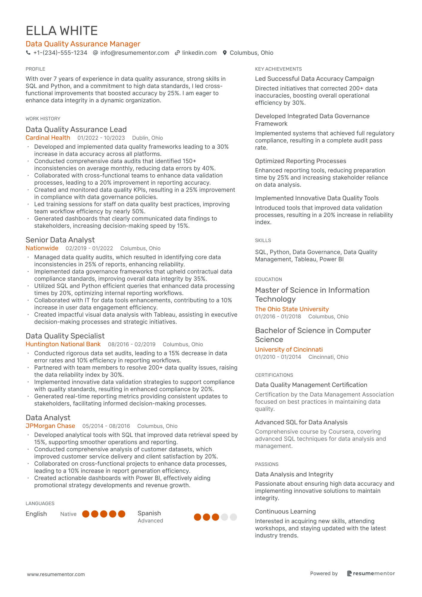 Data Quality Assurance Manager